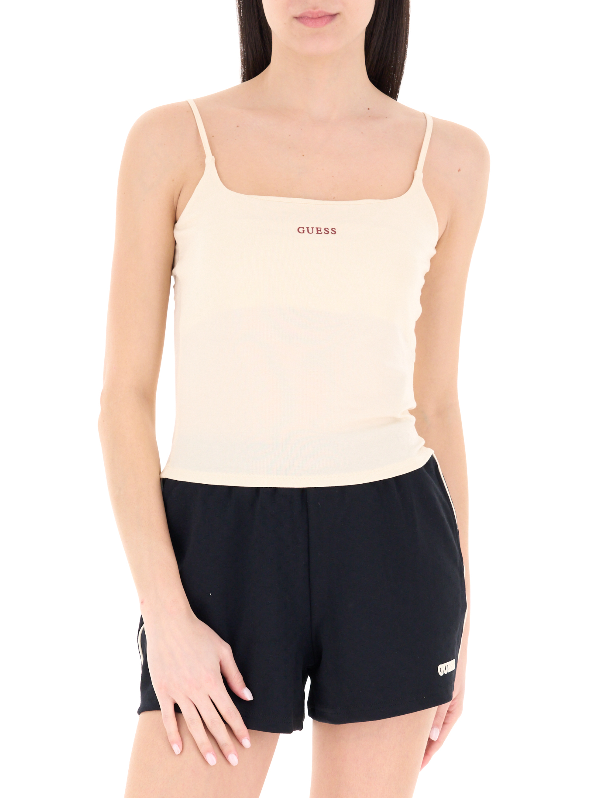 Guess Top scollo quadrato BURRO