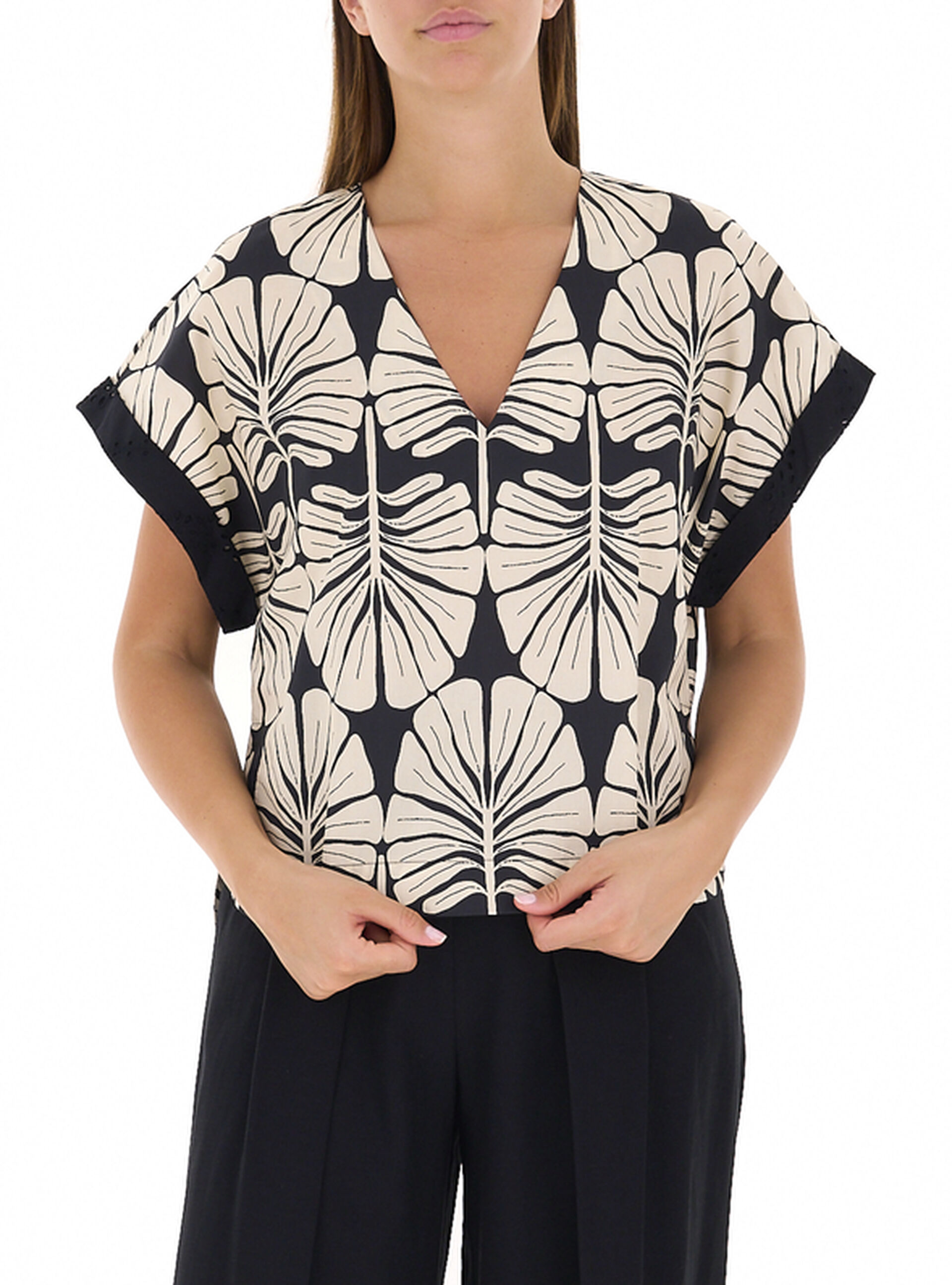 Dixie Blusa scollo a V NERO S