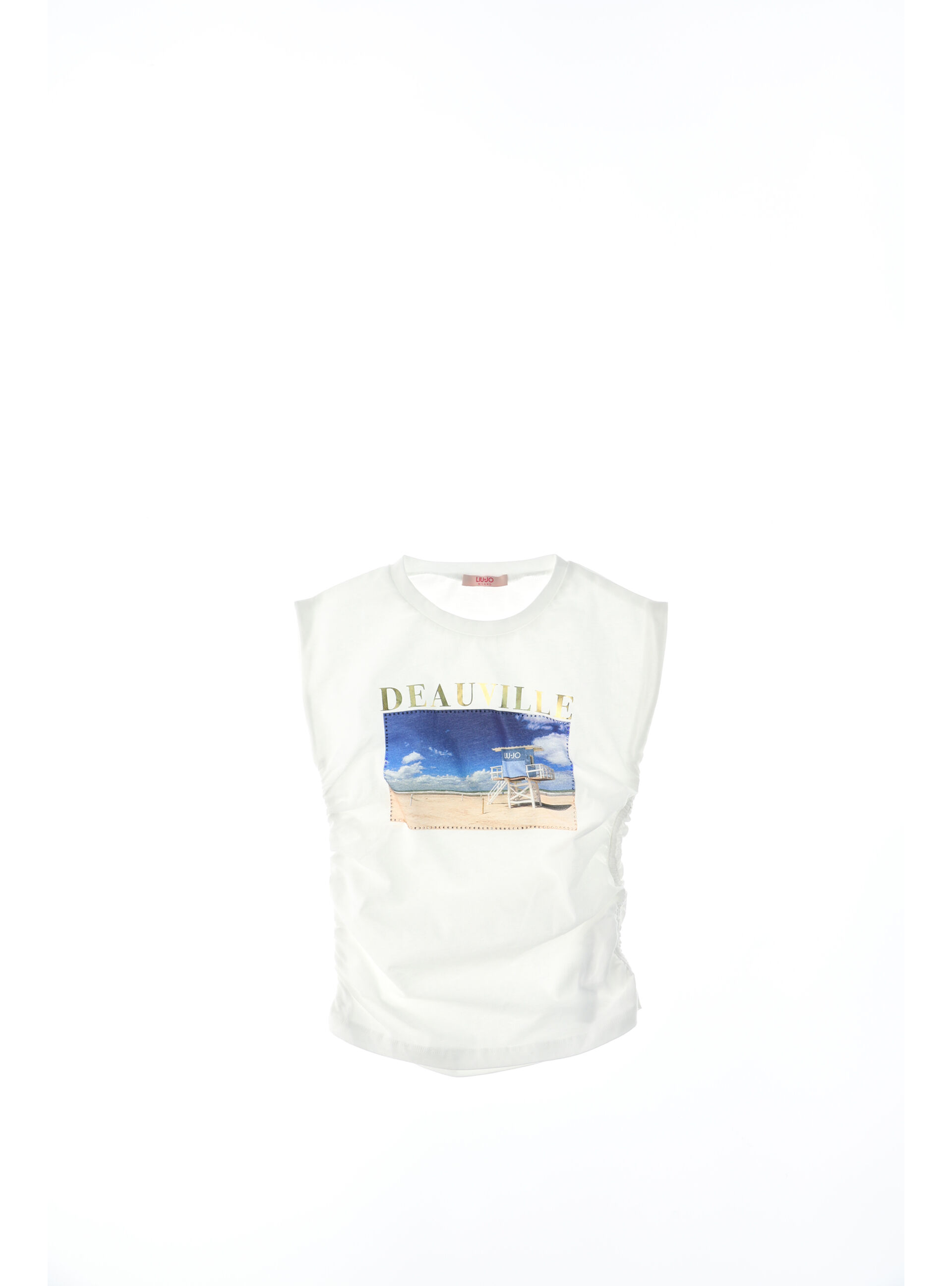 T-shirt con strass JUNIOR BIANCO
