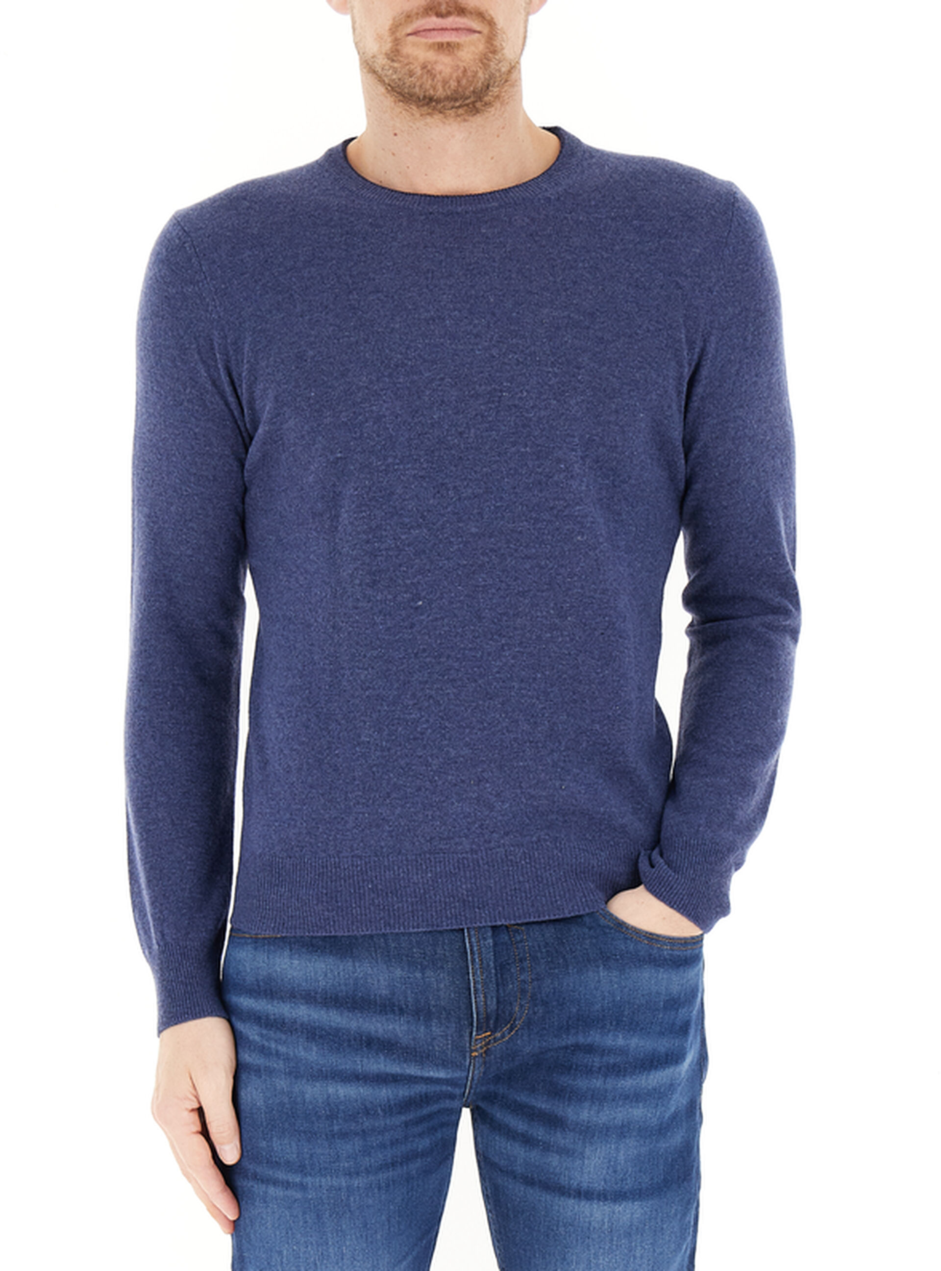 PREMODE Maglione misto lana BLU