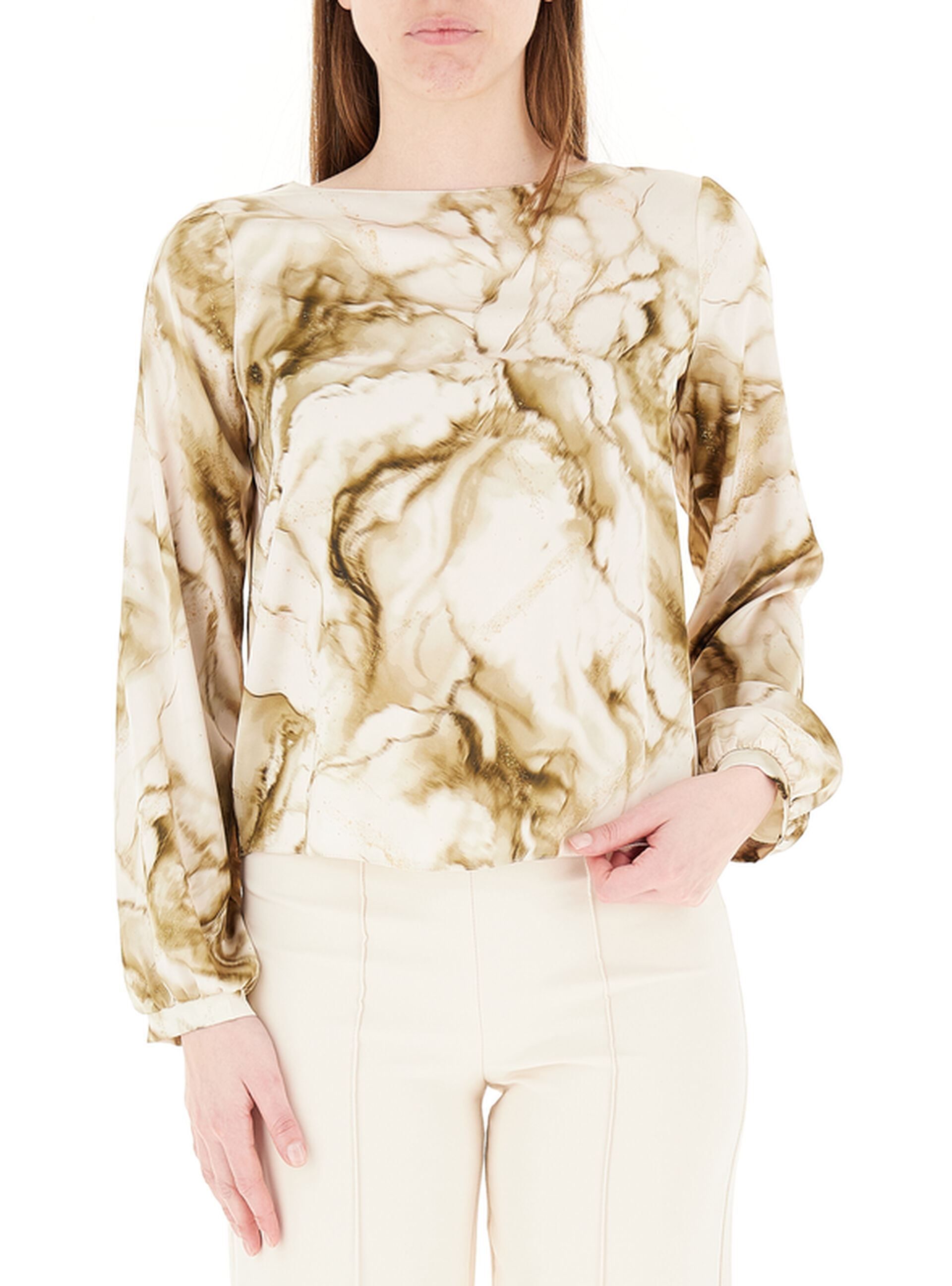 Blusa maniche lunghe SABBIA M