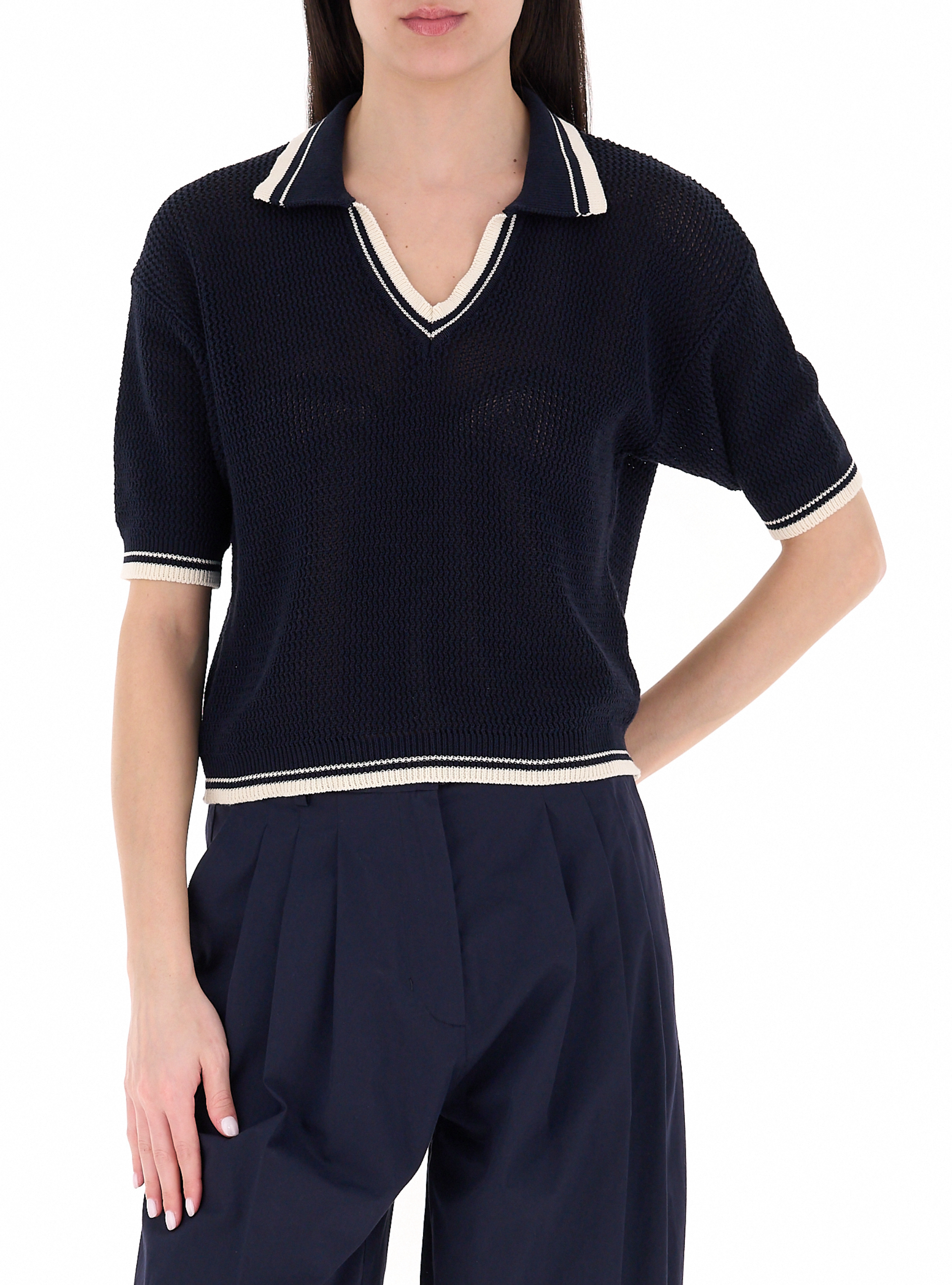 Marella Polo in cotone BLU NAVY M