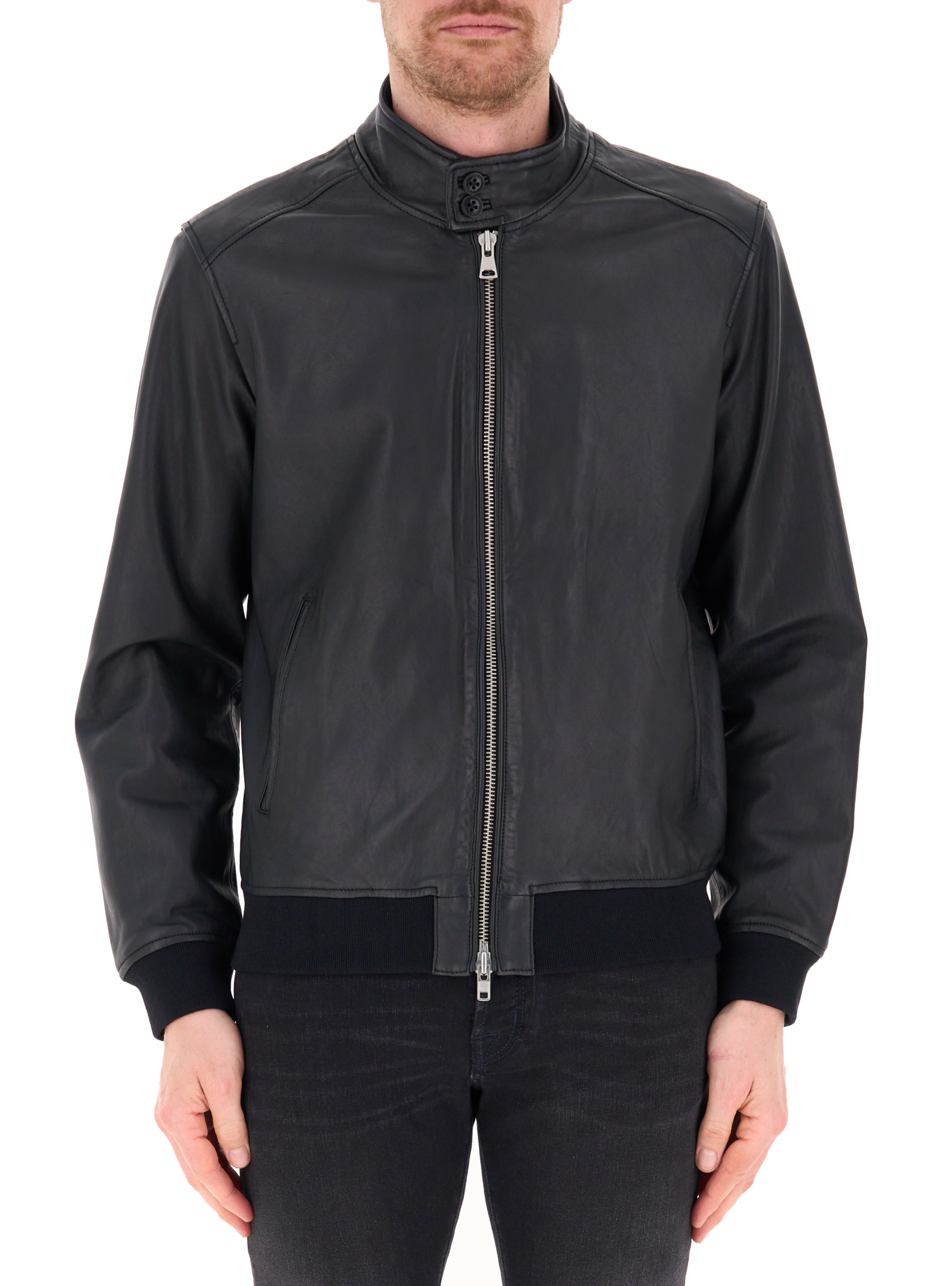 BOMBOOGIE Giubbino in pelle NERO