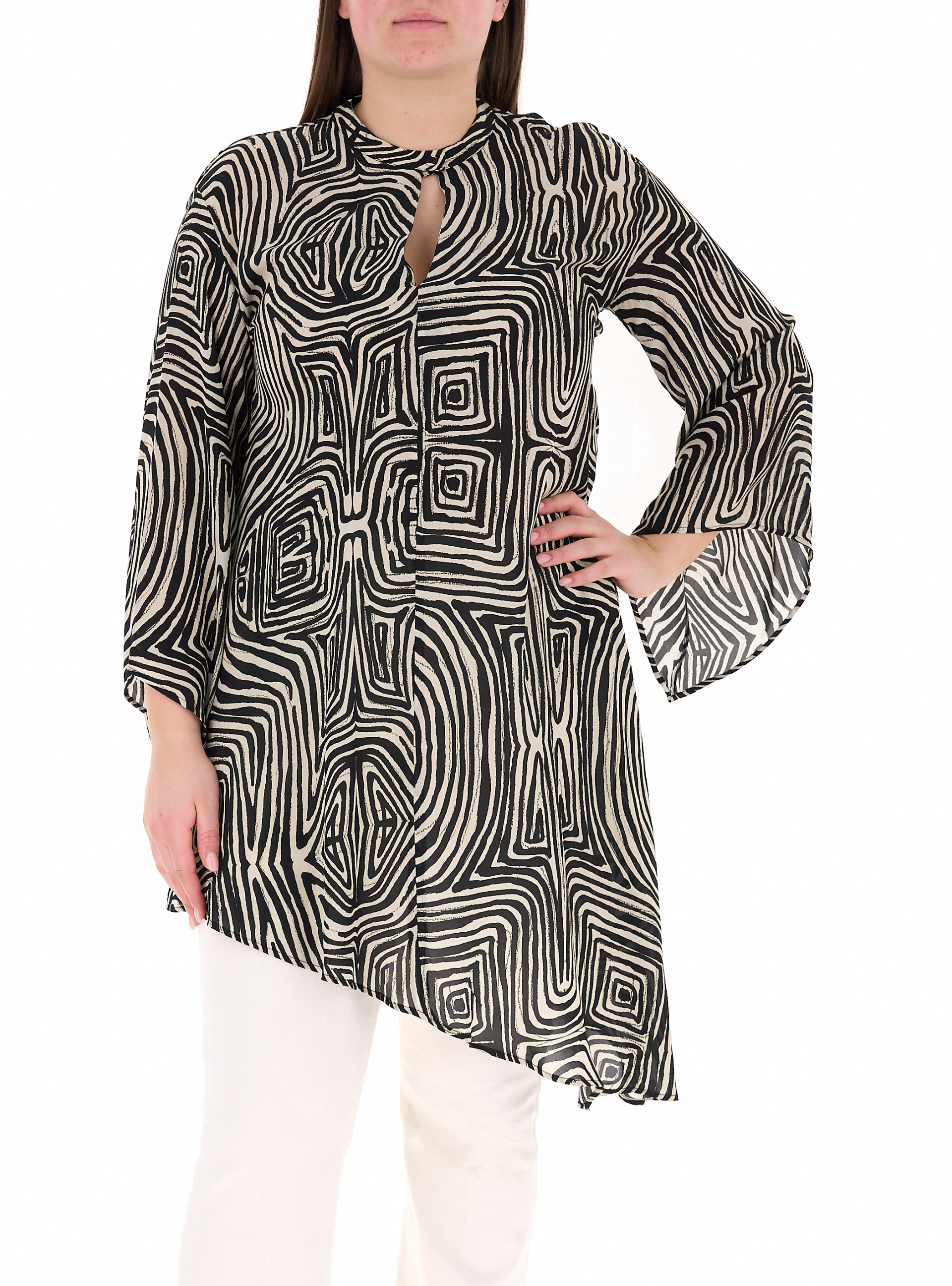 Maxi camicia asimmetrica COLLECTION NERO M