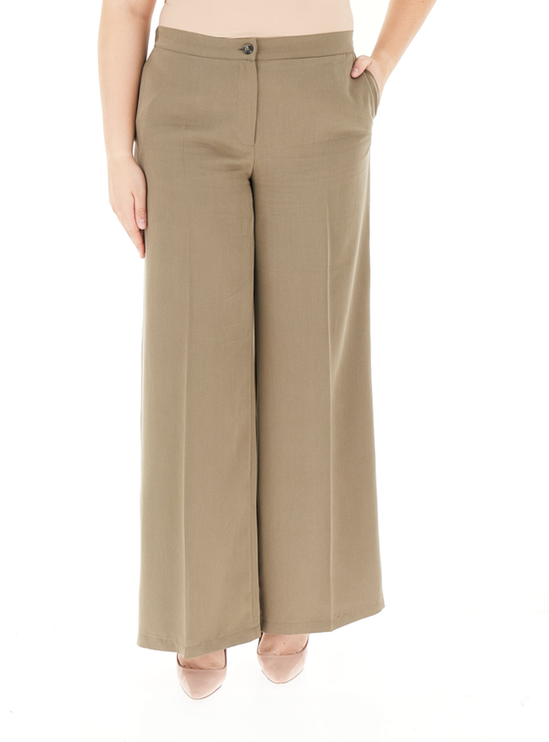 Pantalone a palazzo VERDE OLIVA 17