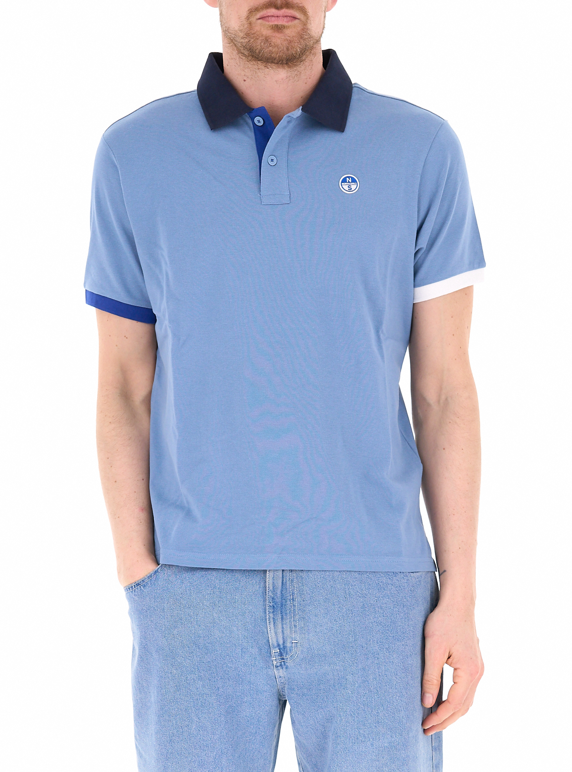Polo maniche corte AZZURRO POLVERE XXL