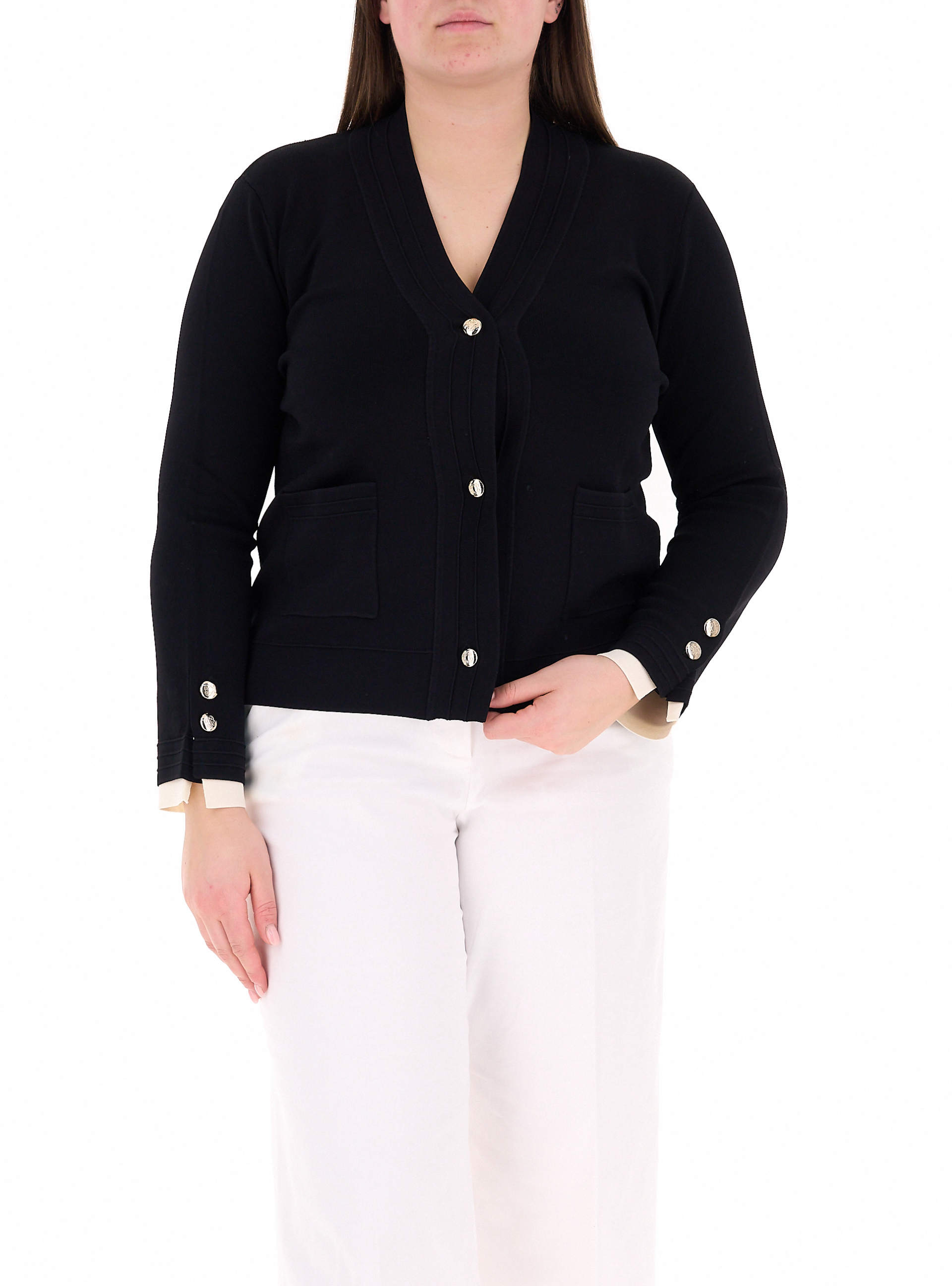 Cardigan con bottoni NERO L