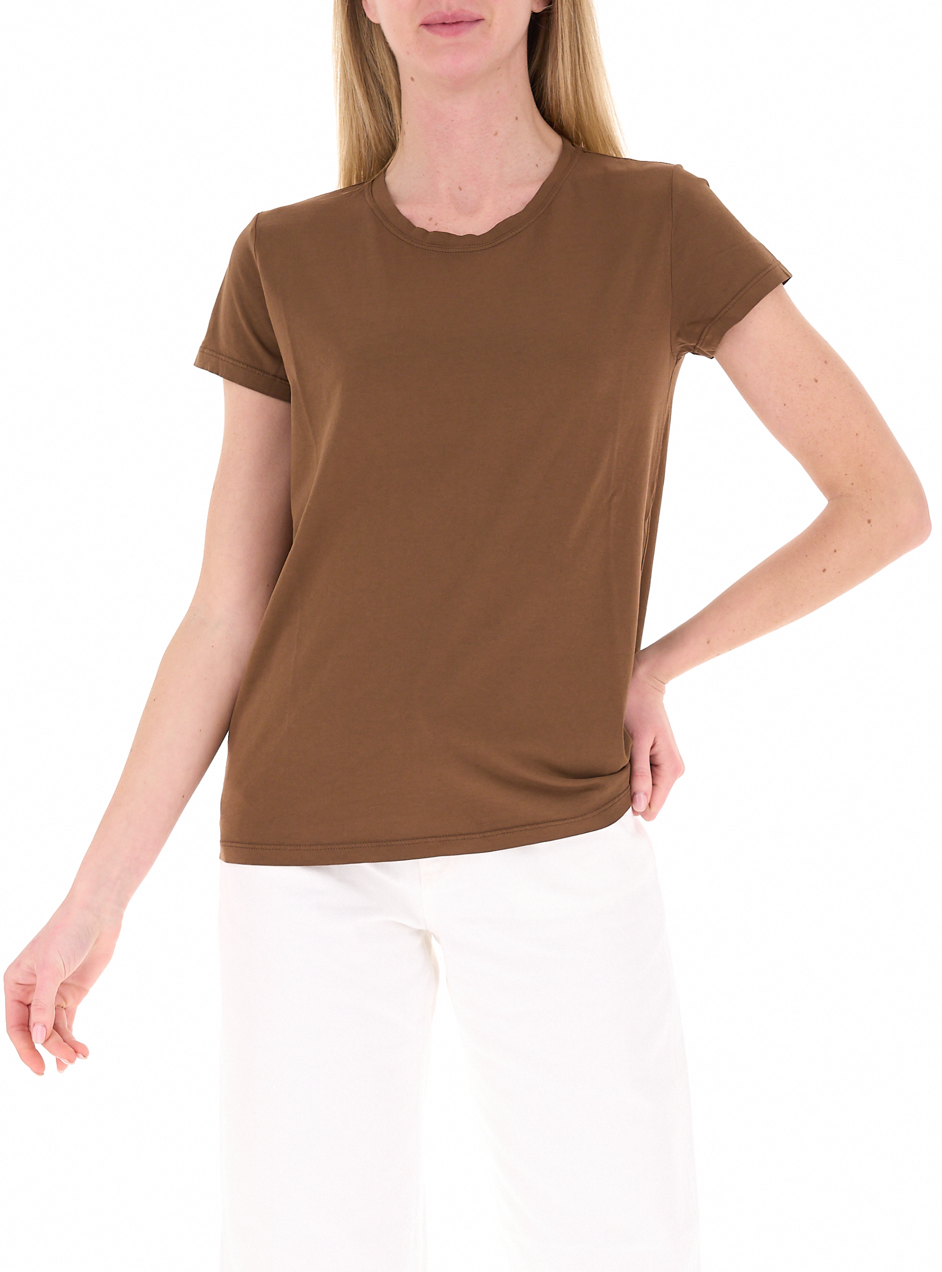 VICOLO T-shirt in cotone MARRONE