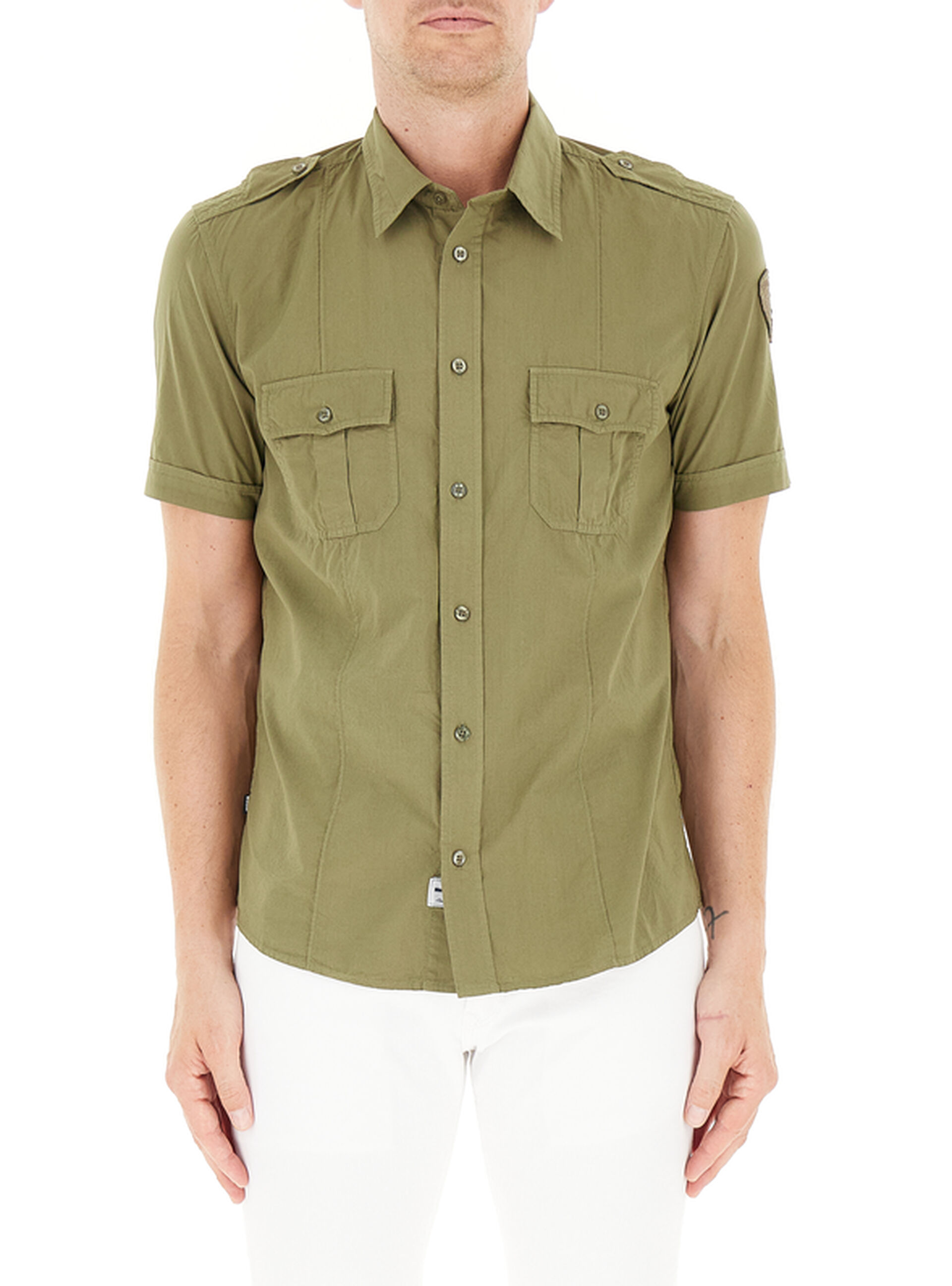Camicia maniche corte VERDE OLIVA