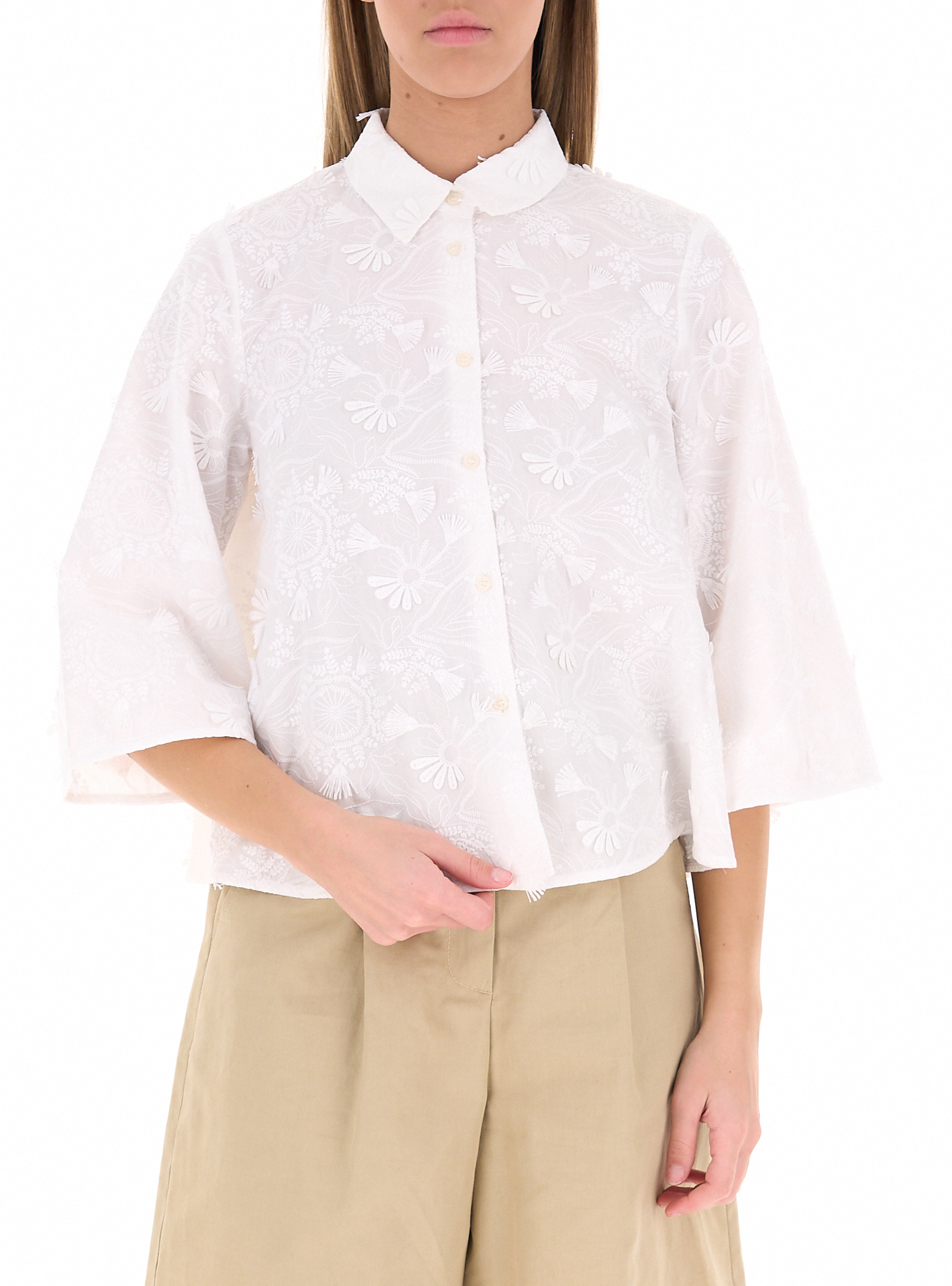 Camicia con ricami PANNA 44