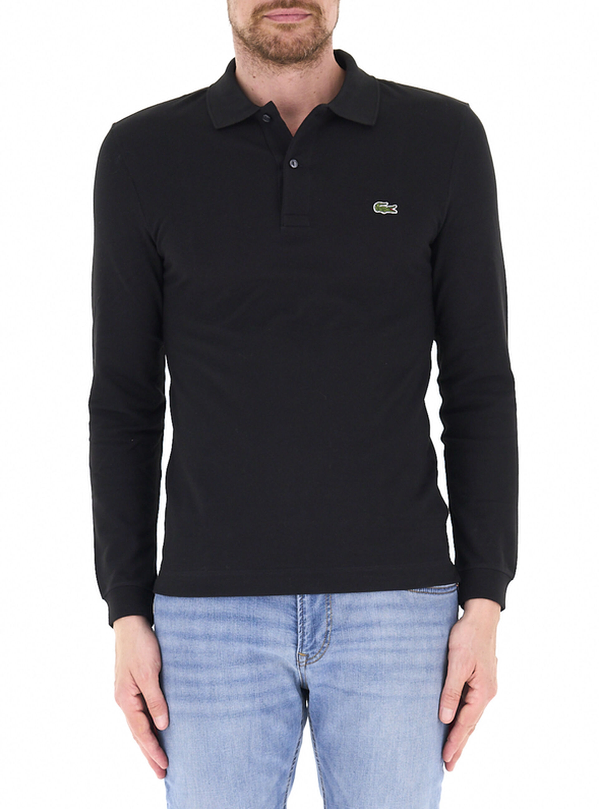 Lacoste Polo maniche lunghe NERO 5