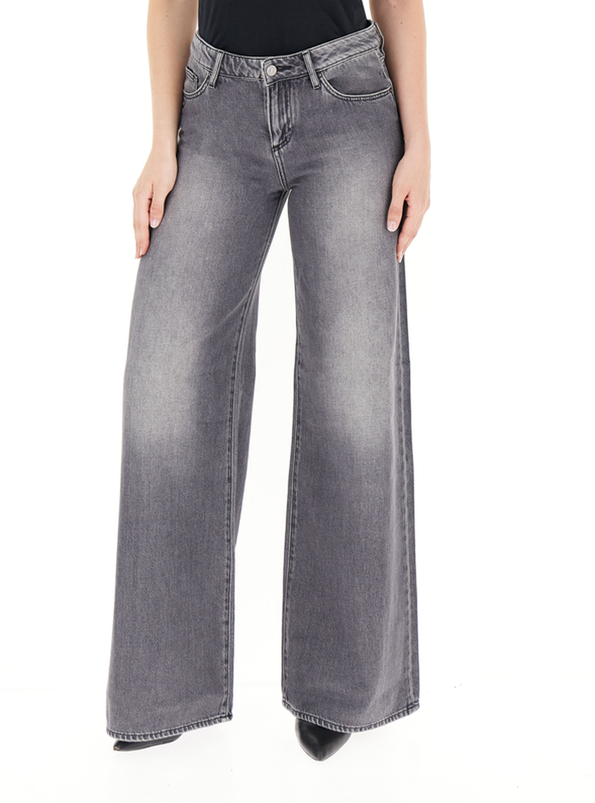 Jeans wide leg GRIGIO