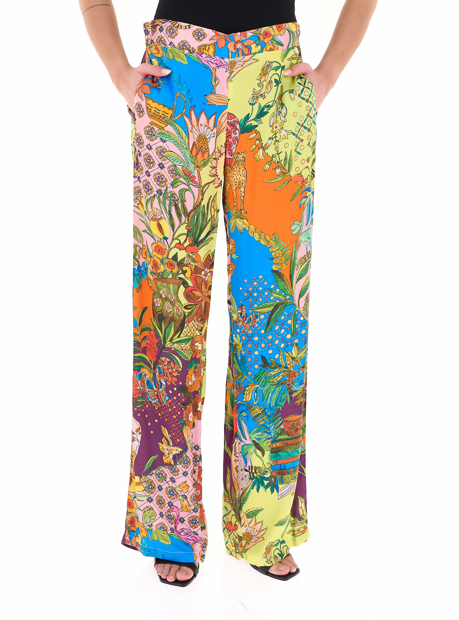 Pantalone in viscosa LIU JEANS MULTICOLOR