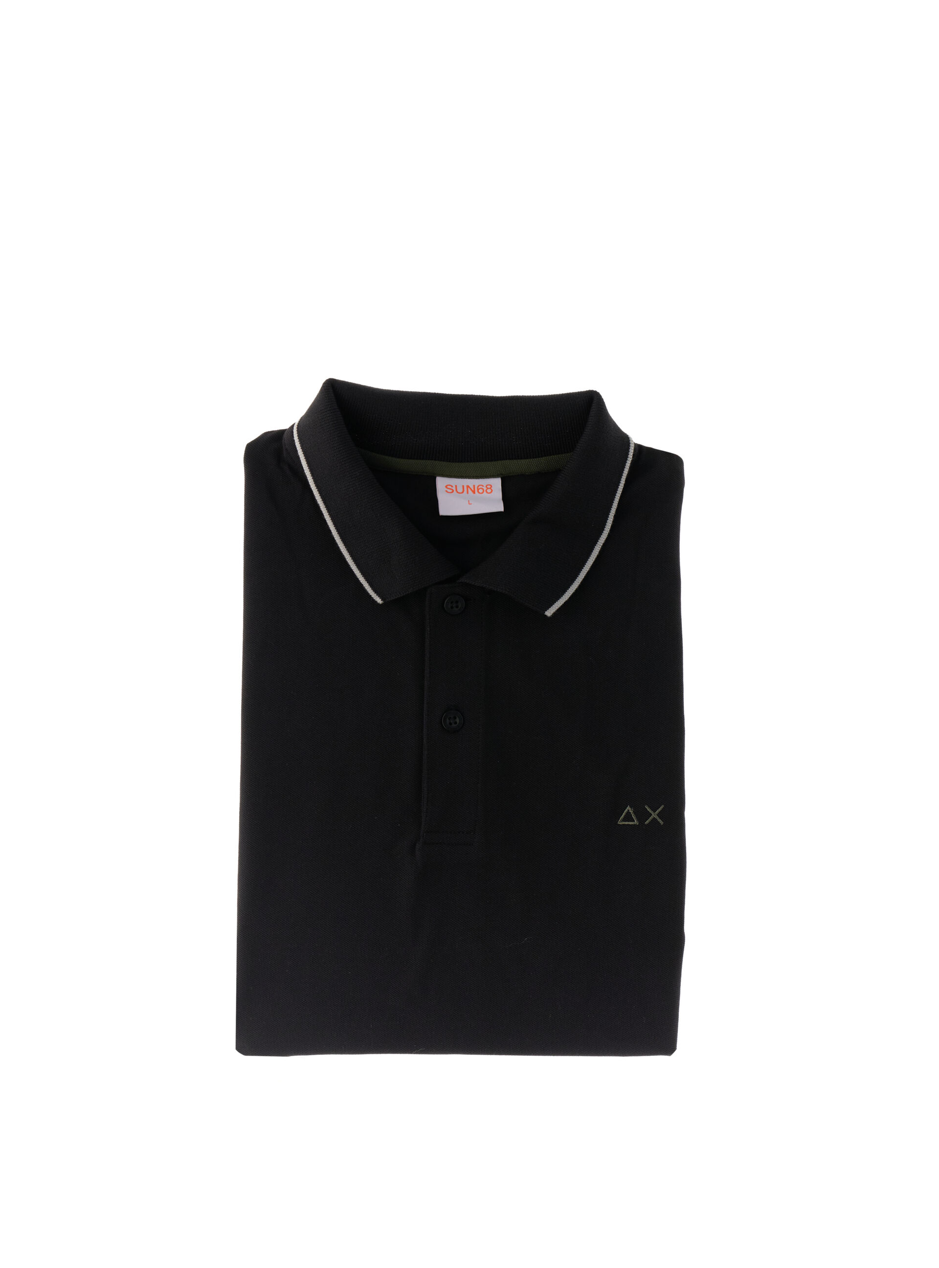 SUN68 Polo in piqué NERO
