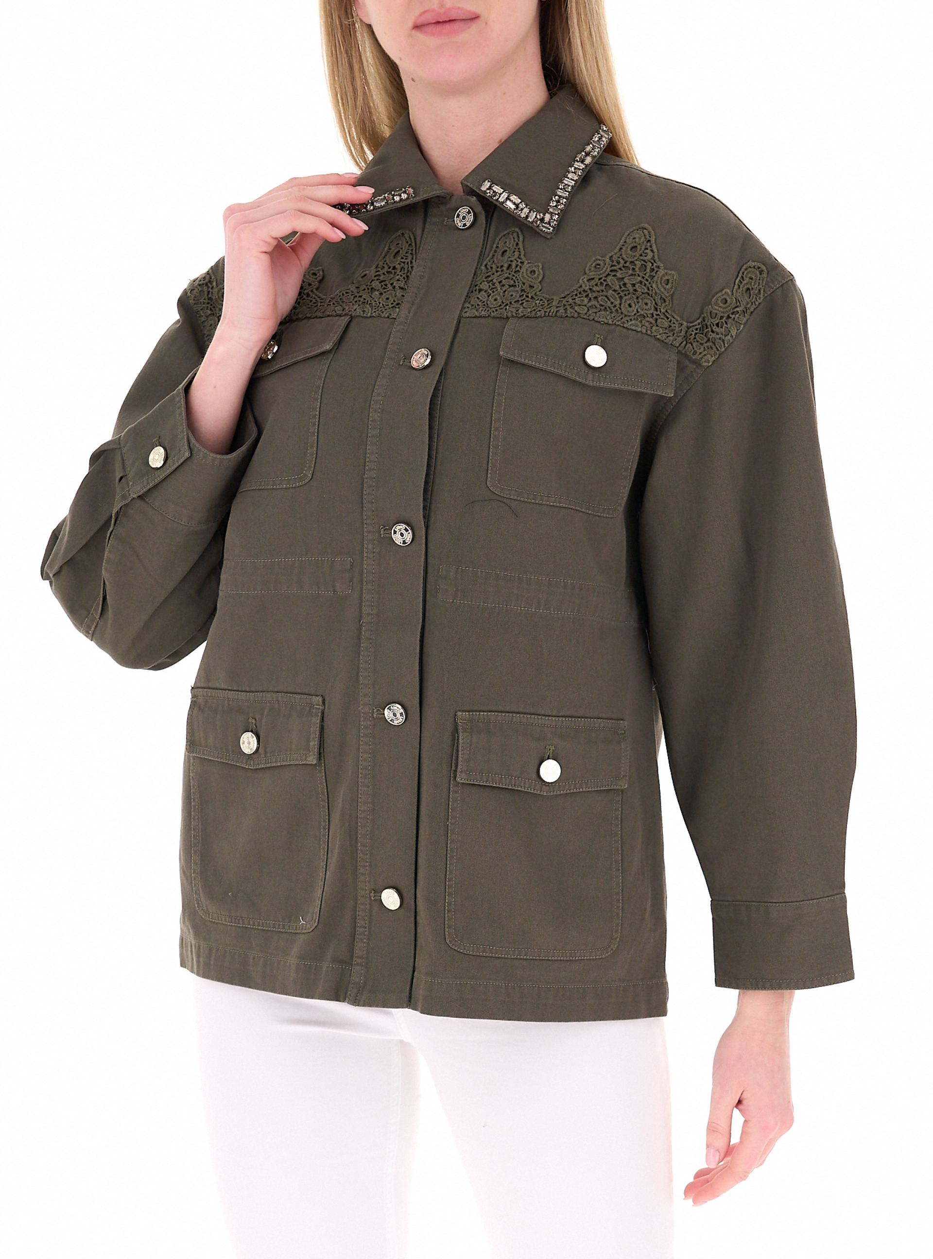 Giacca in cotone LIU JEANS VERDE MILITARE 44