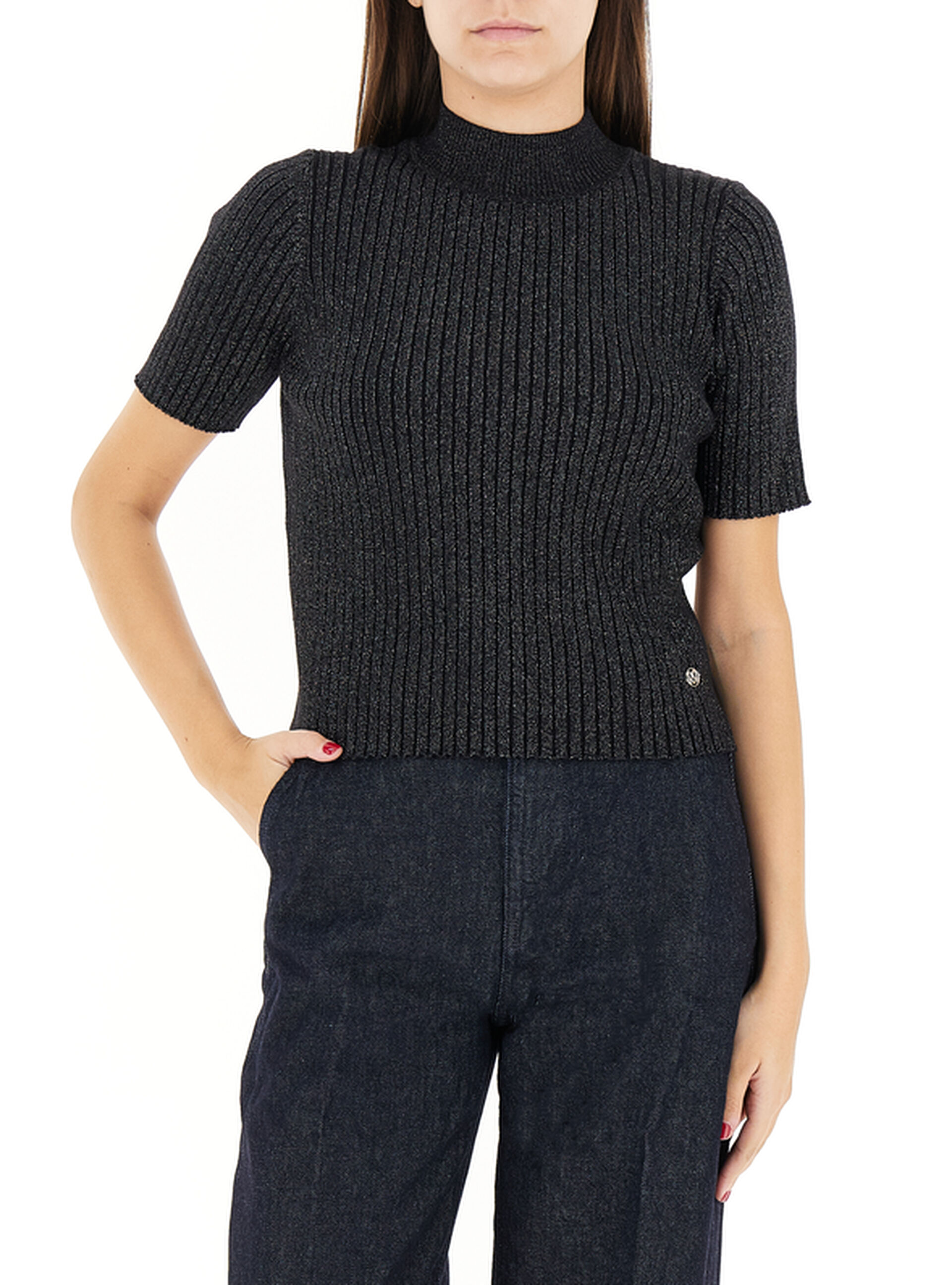 Maglia a costine NERO M/L
