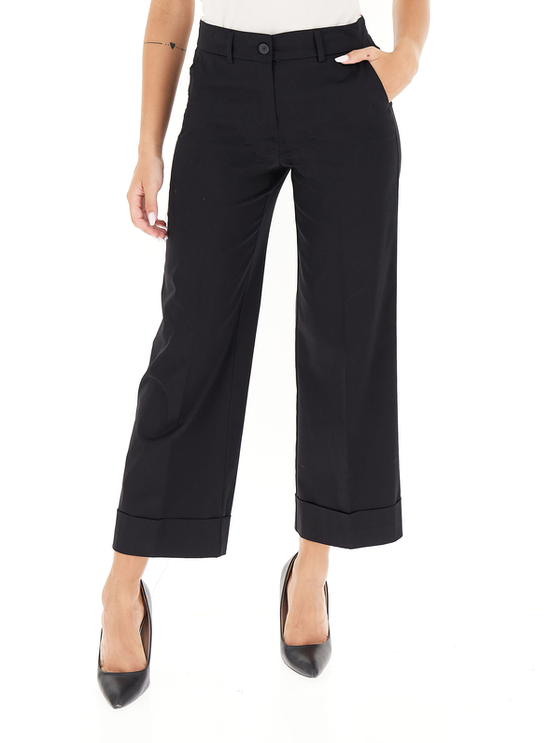 LINKS Pantalone wide leg NERO
