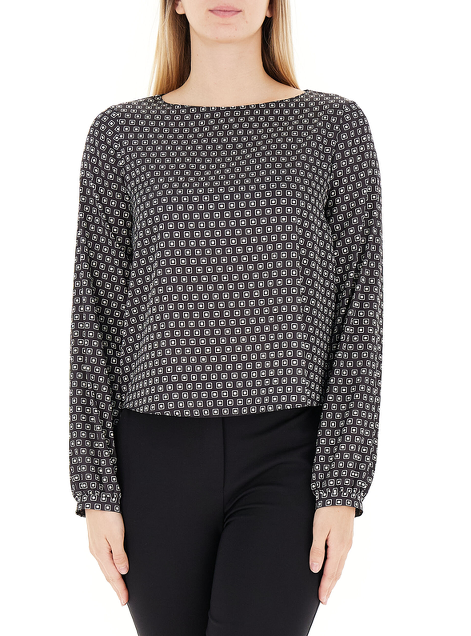Blusa maniche lunghe NERO
