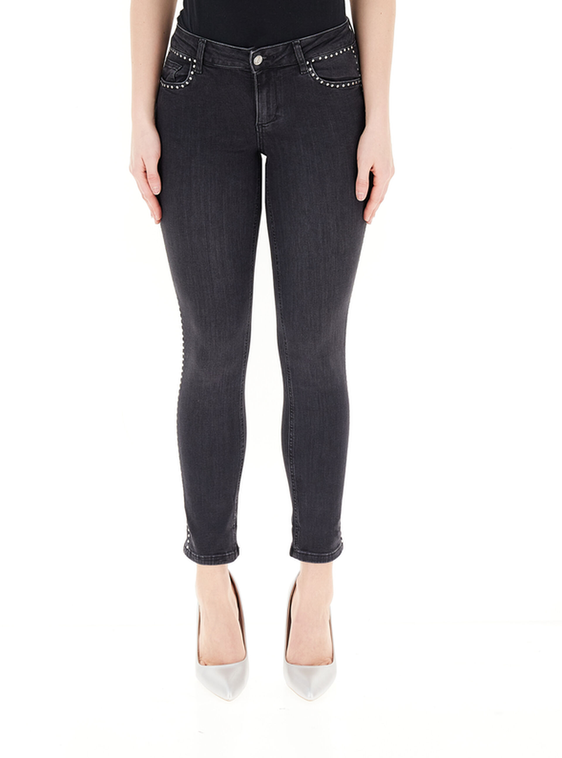 LIU JO Jeans con strass NERO