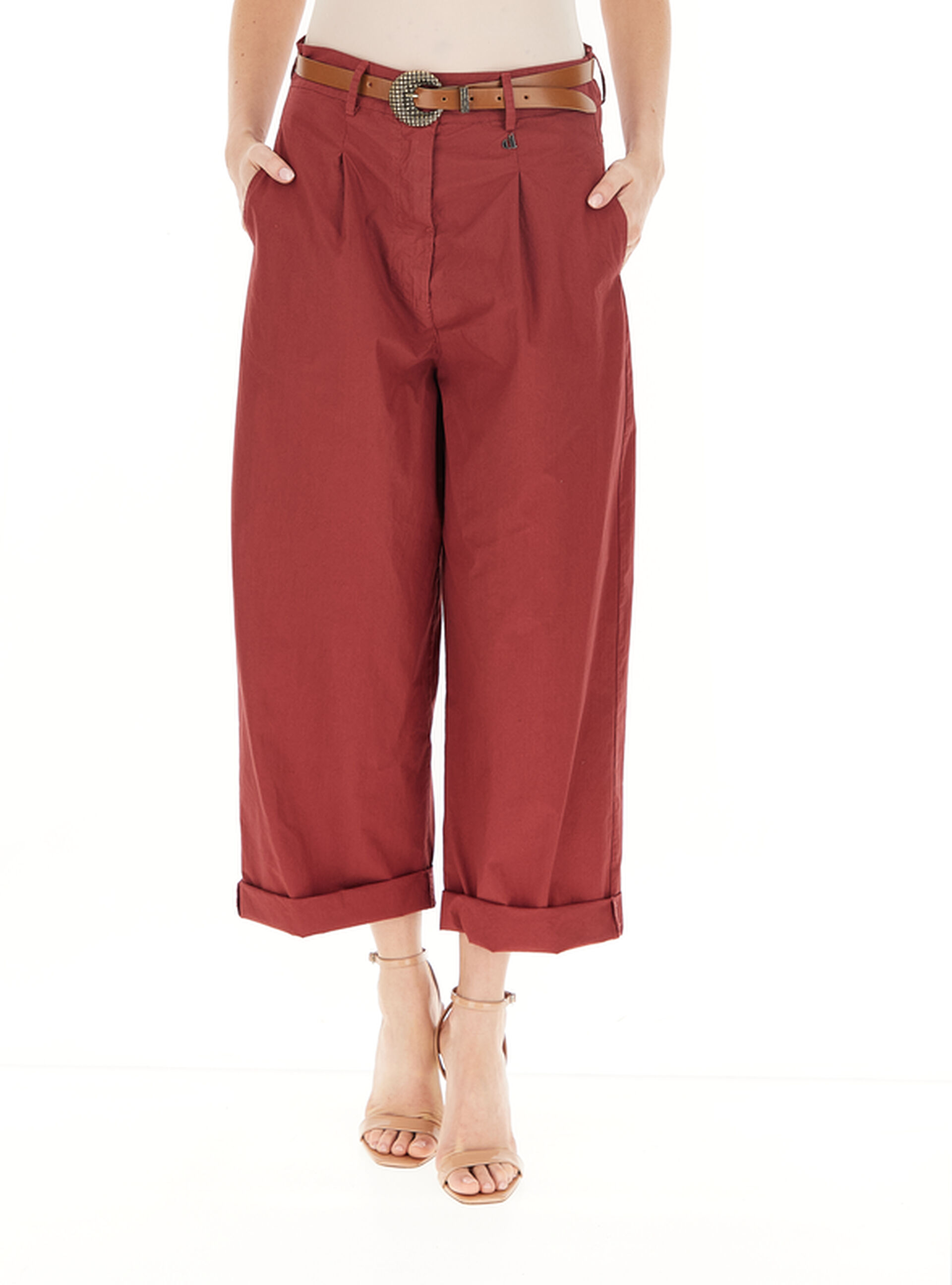 Dixie Pantalone wide leg MATTONE
