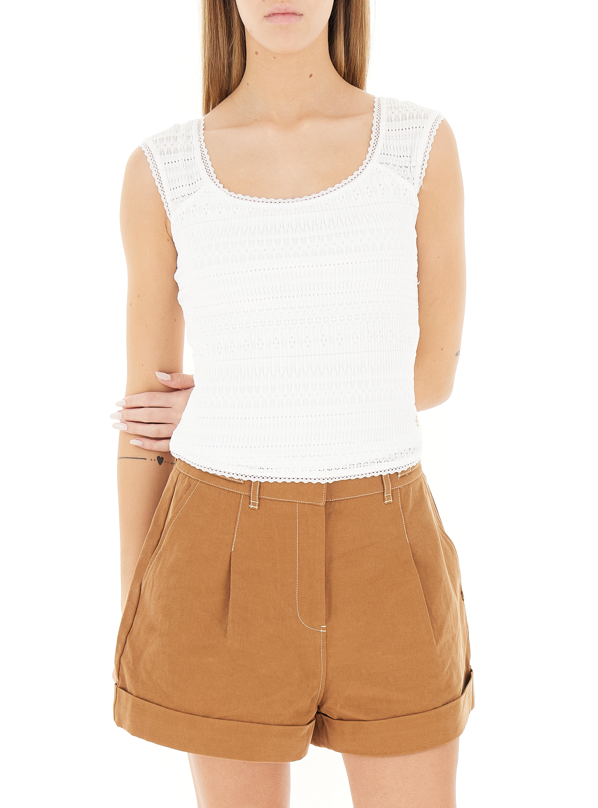 Guess Top con ricami BIANCO