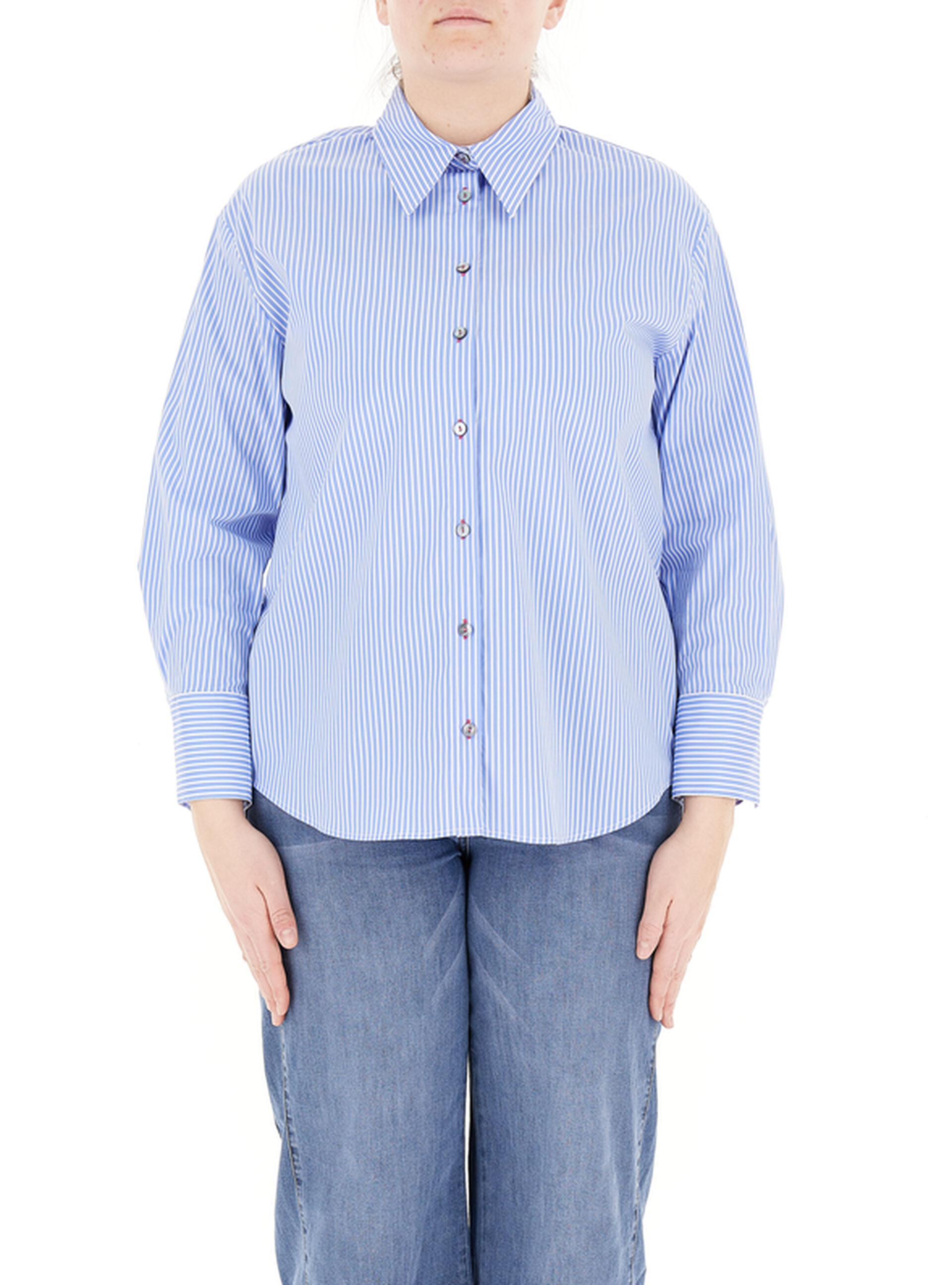 Camicia a righe AZZURRO