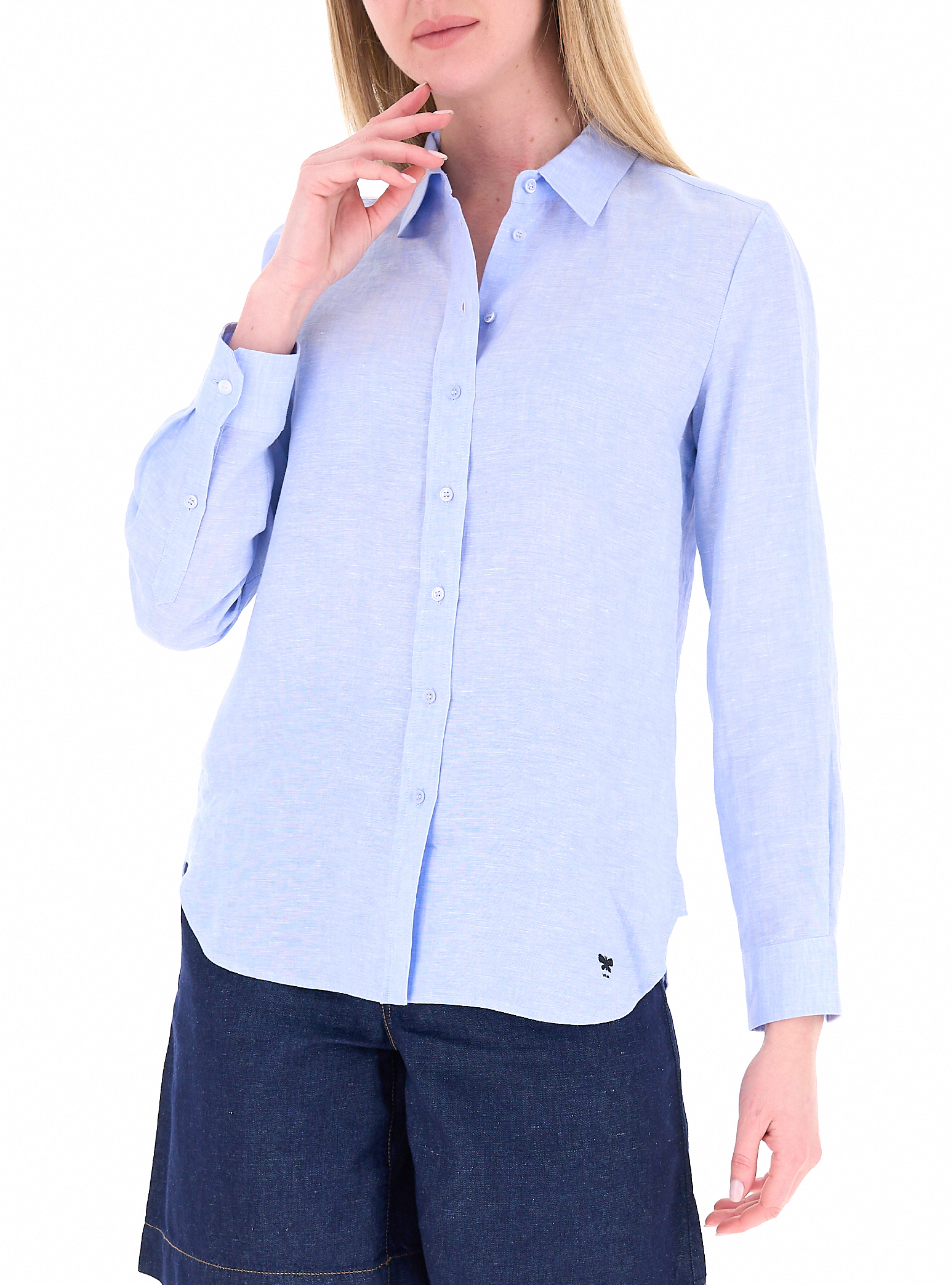 Camicia in lino AZZURRO CHIARO 48