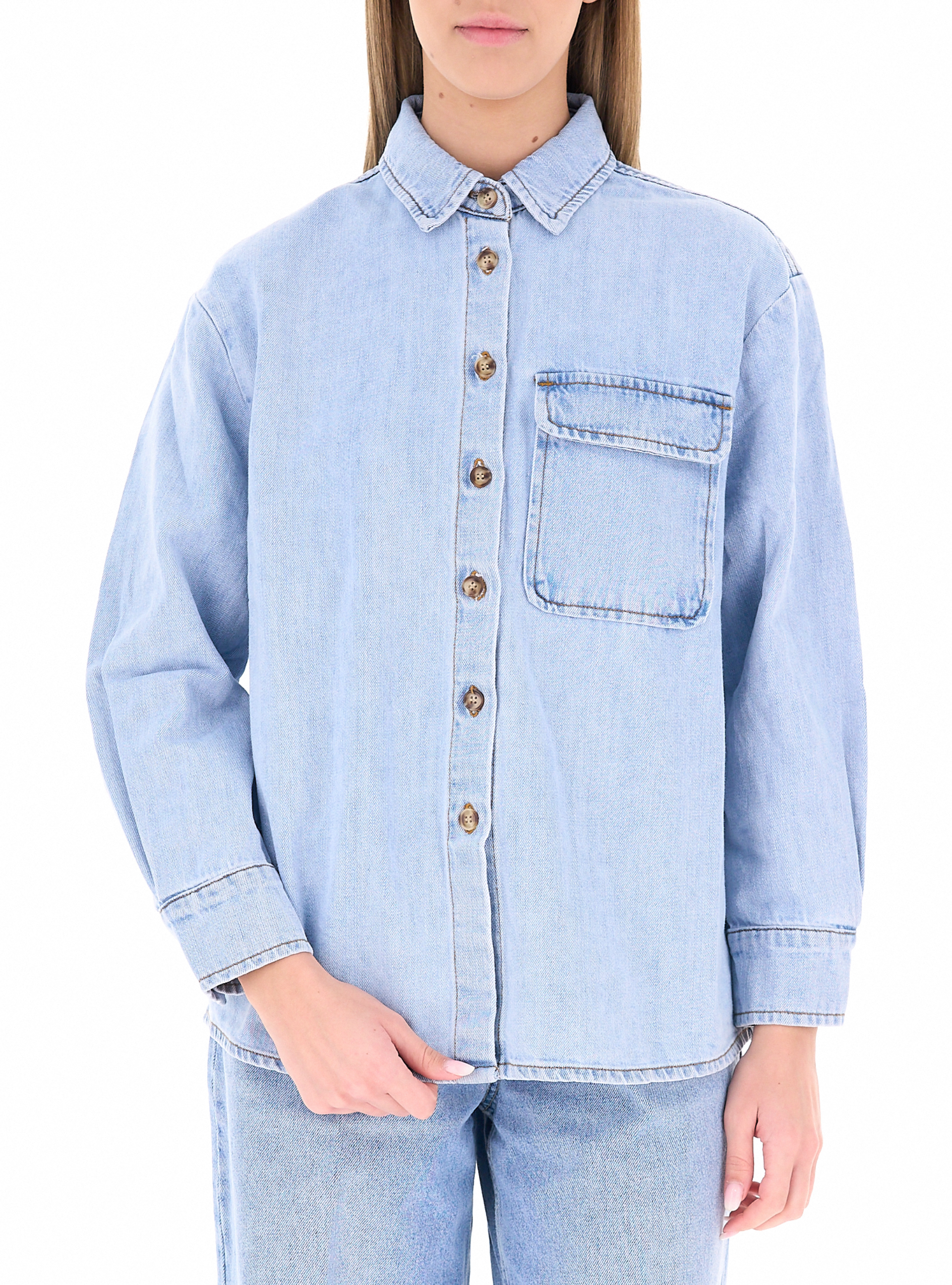 VICOLO Camicia in jeans AZZURRO