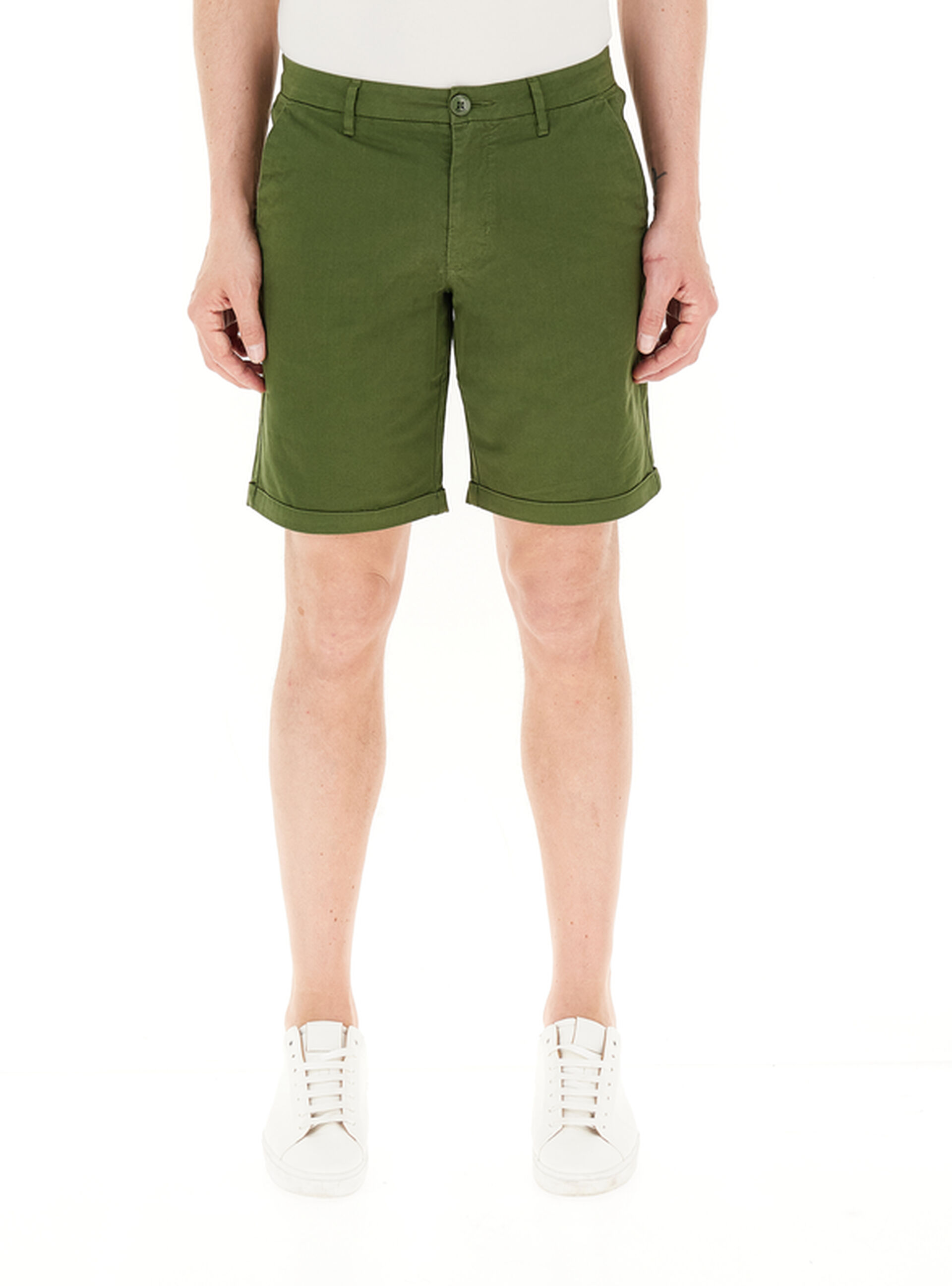 Bermuda in cotone VERDE SCURO