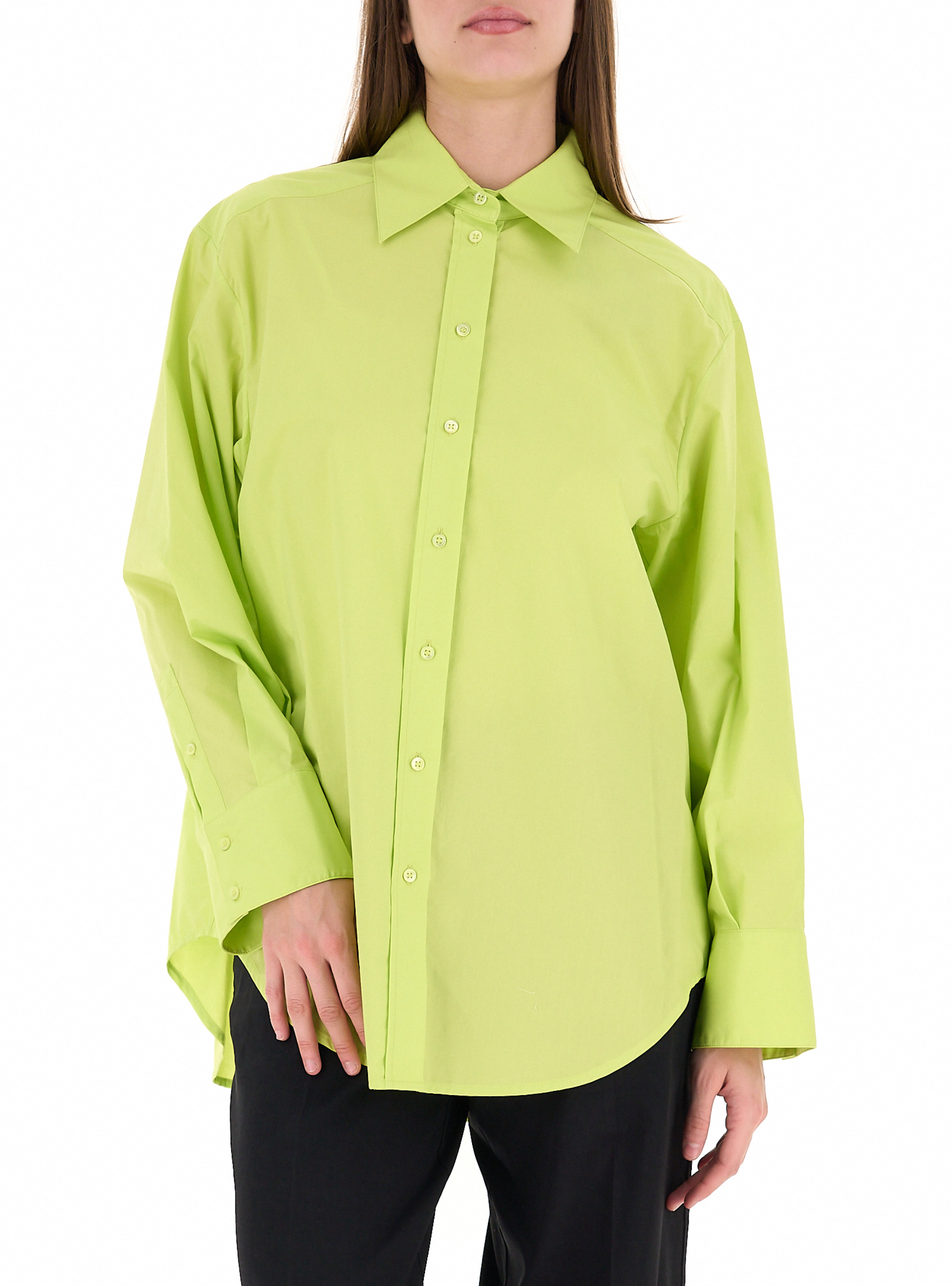 Camicia in cotone VERDE FLUO M