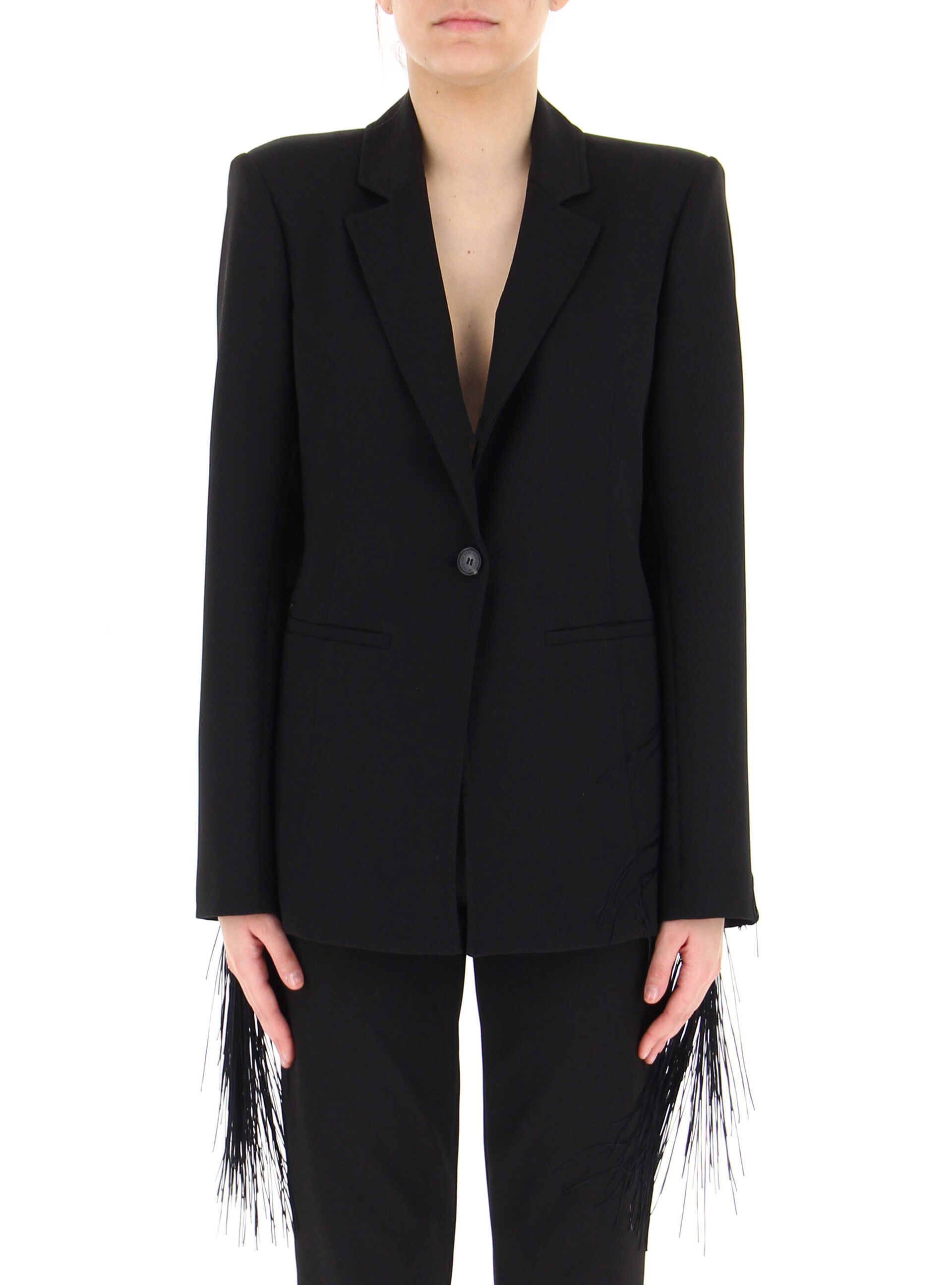 Blazer con frange NERO 44