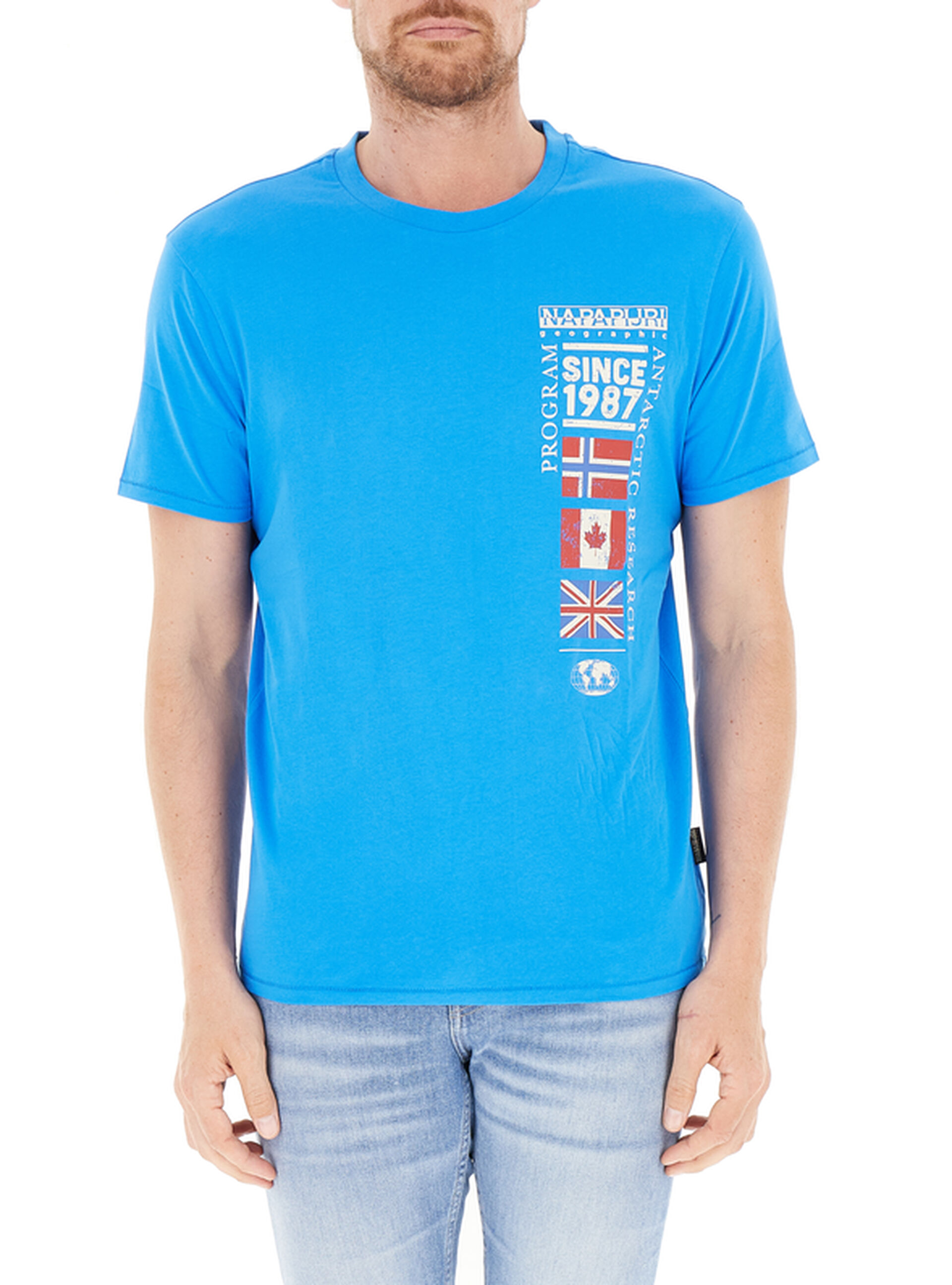 T-shirt girocollo AZZURRO