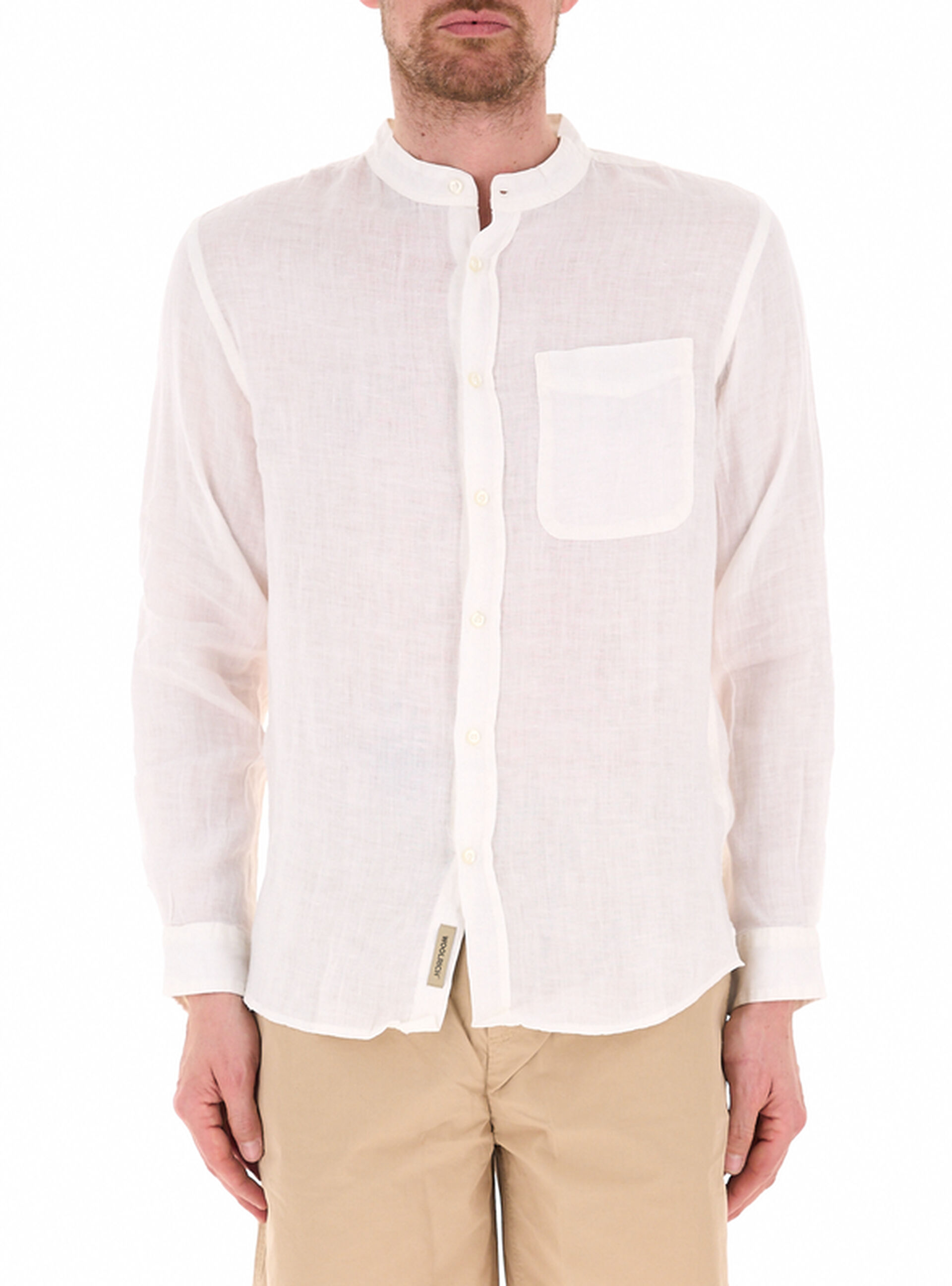 WOOLRICH Camicia in lino PANNA L