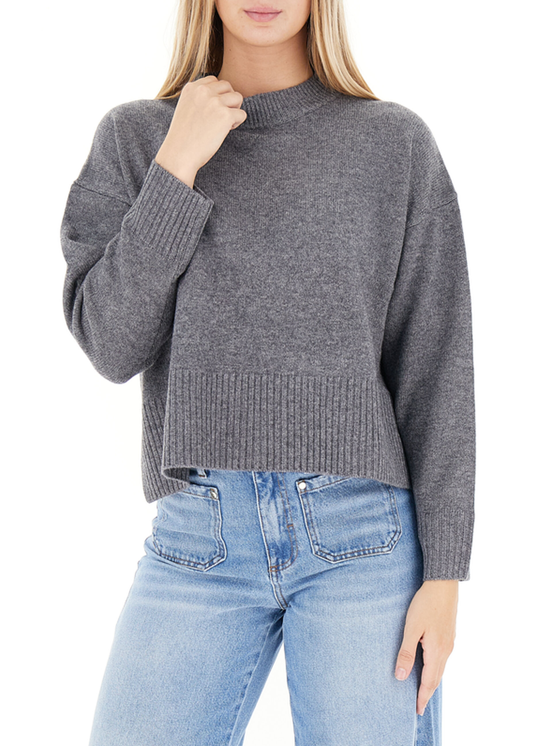 Maglione misto lana GRIGIO S