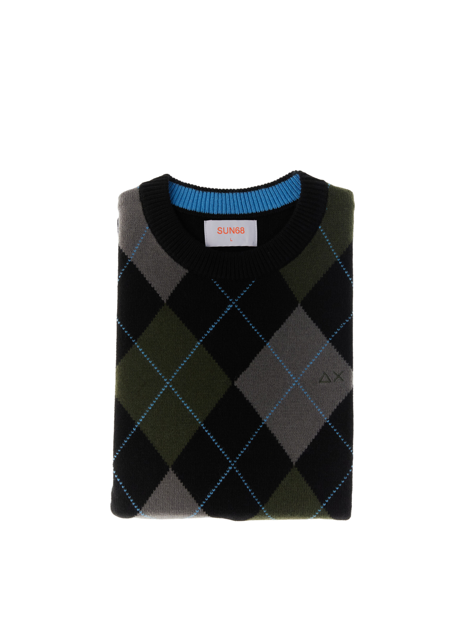 SUN68 Maglione a rombi NERO L