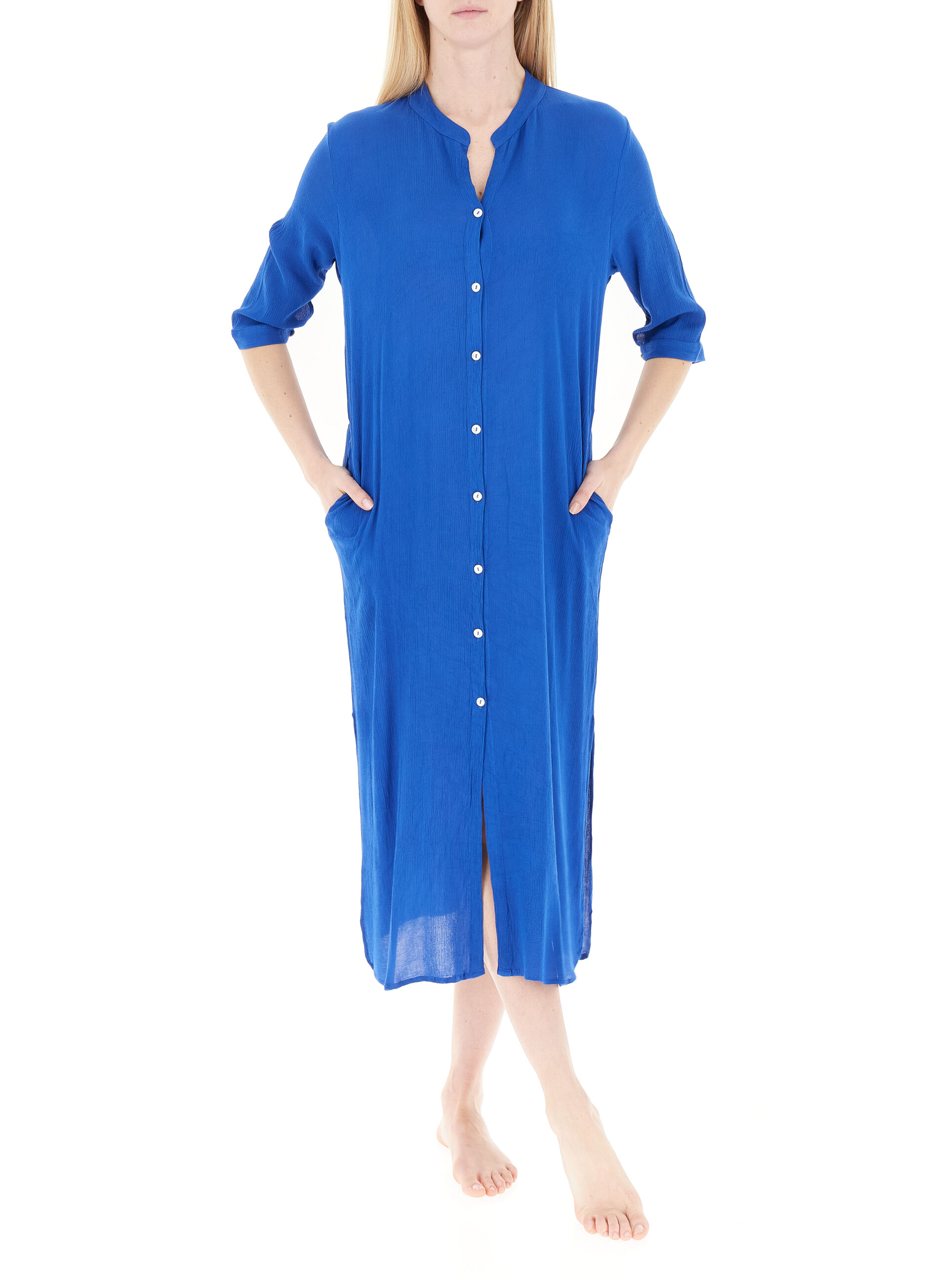 Copricostume caftano BLU ELETTRICO L