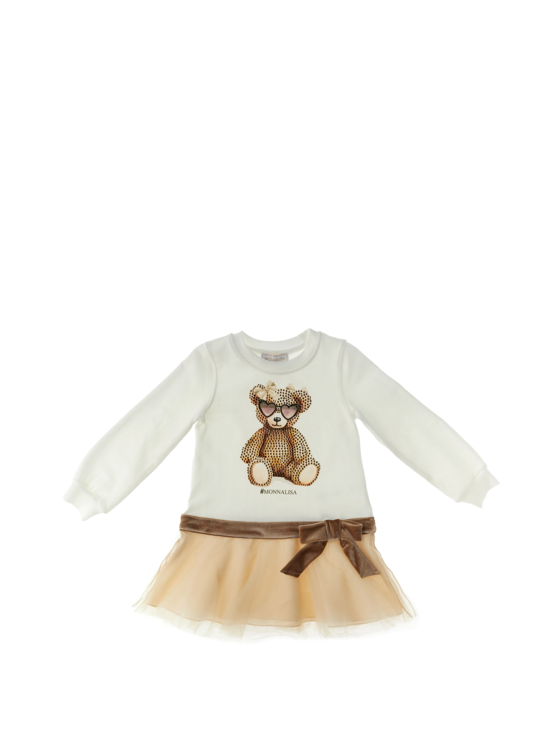 MONNALISA Abito con tulle PANNA