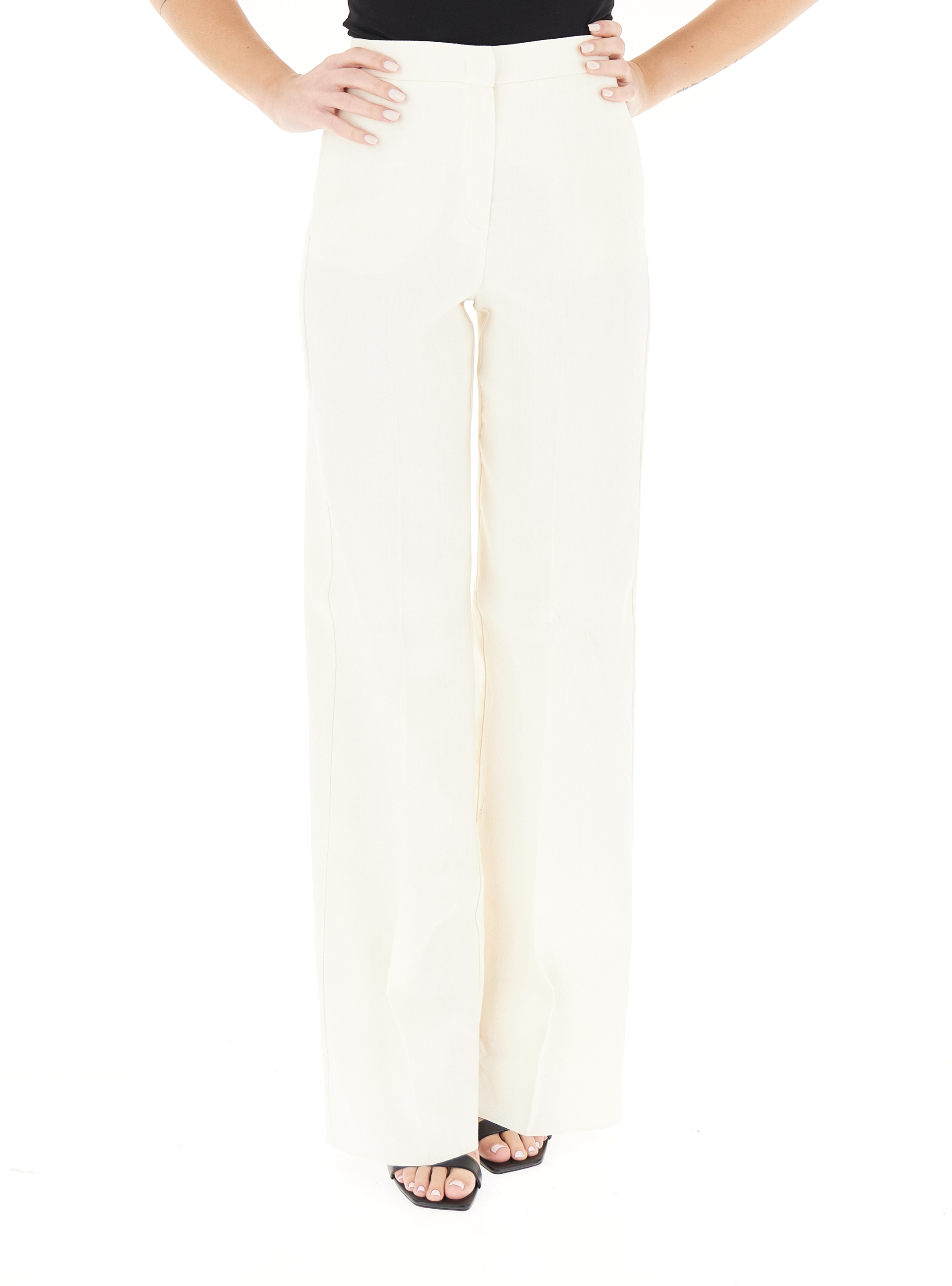 I BLUES Pantalone misto lino PANNA