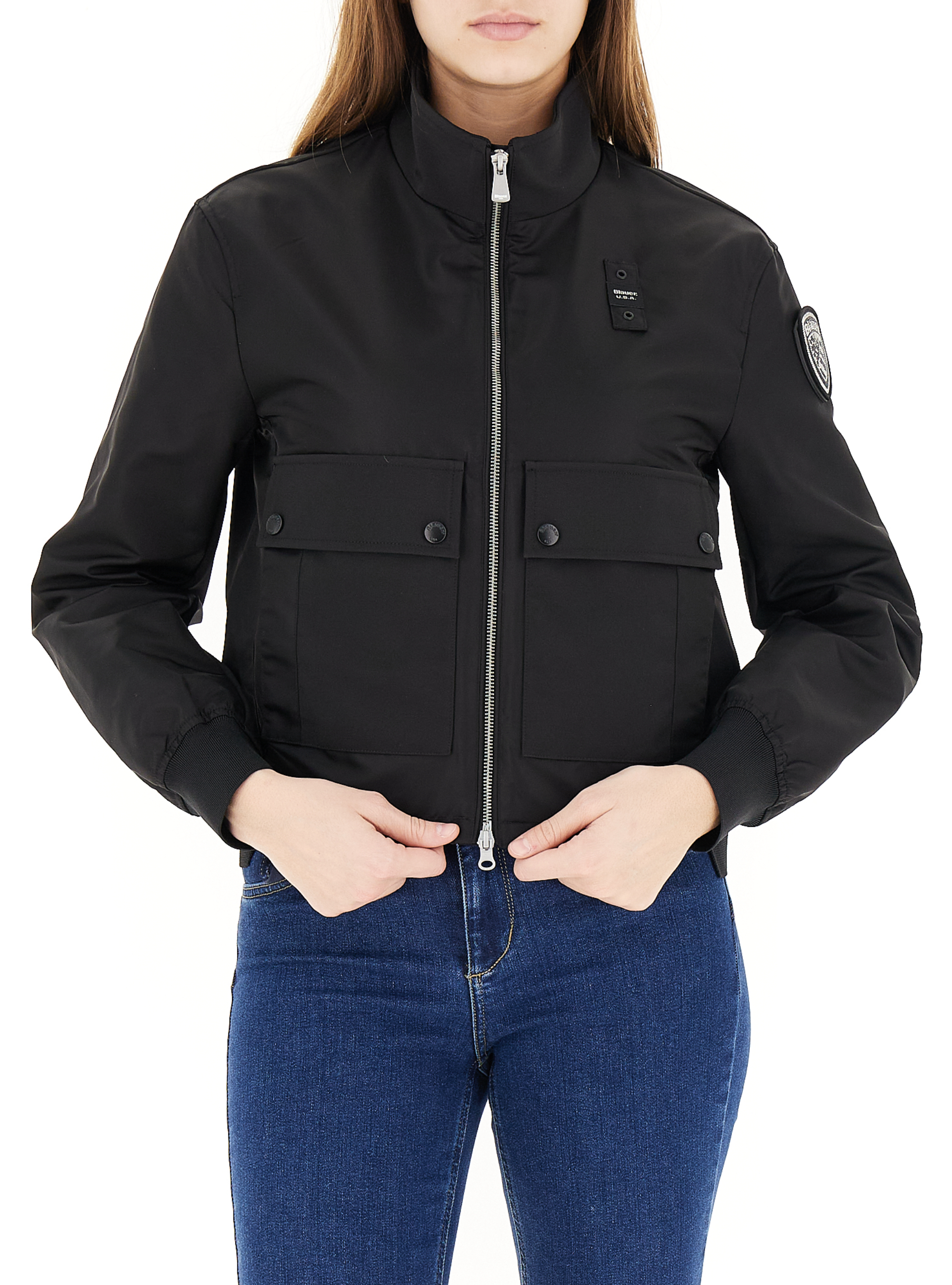 Giacca bomber cappuccio NERO