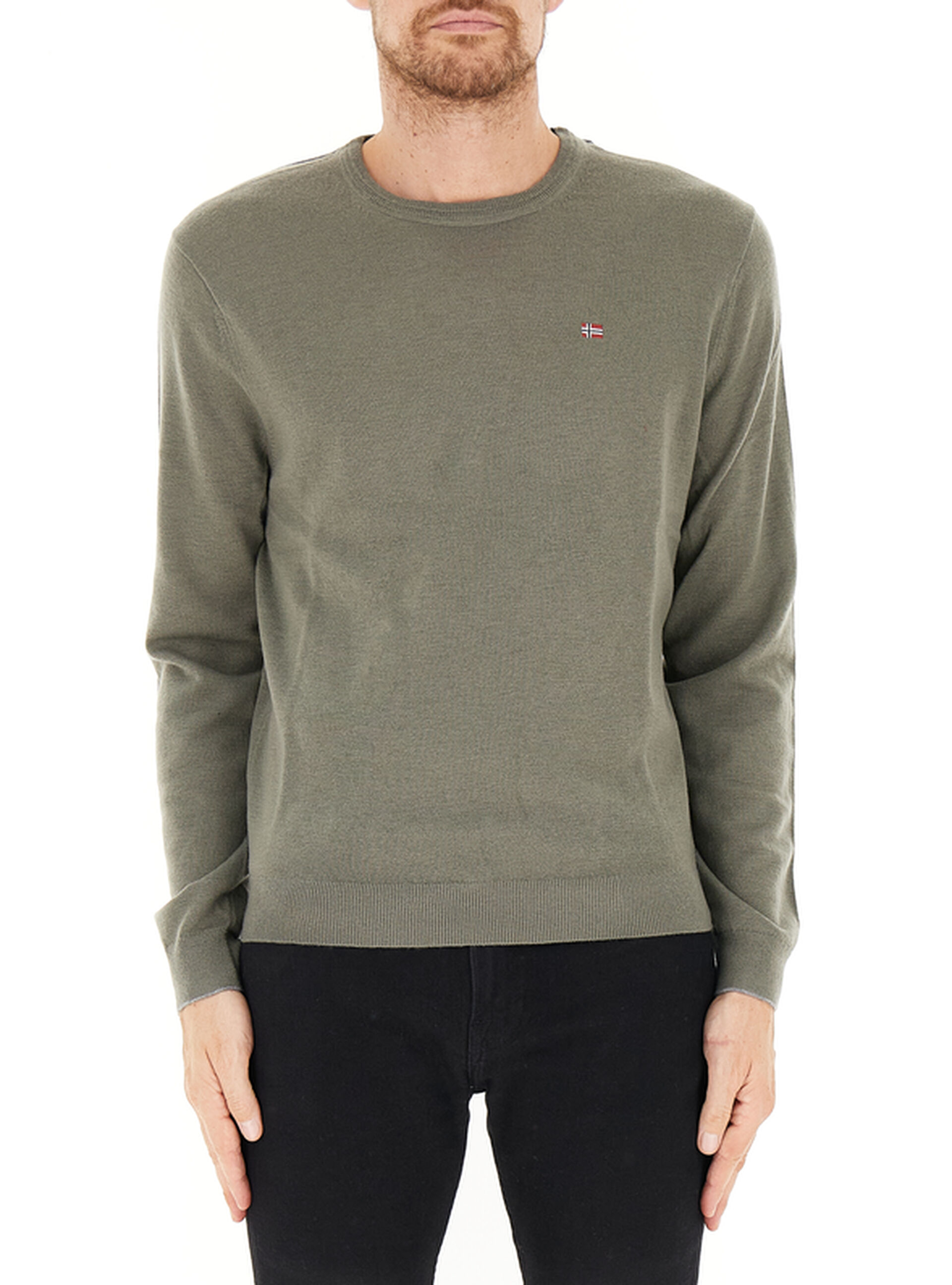 Maglione in lana VERDE MILITARE XL