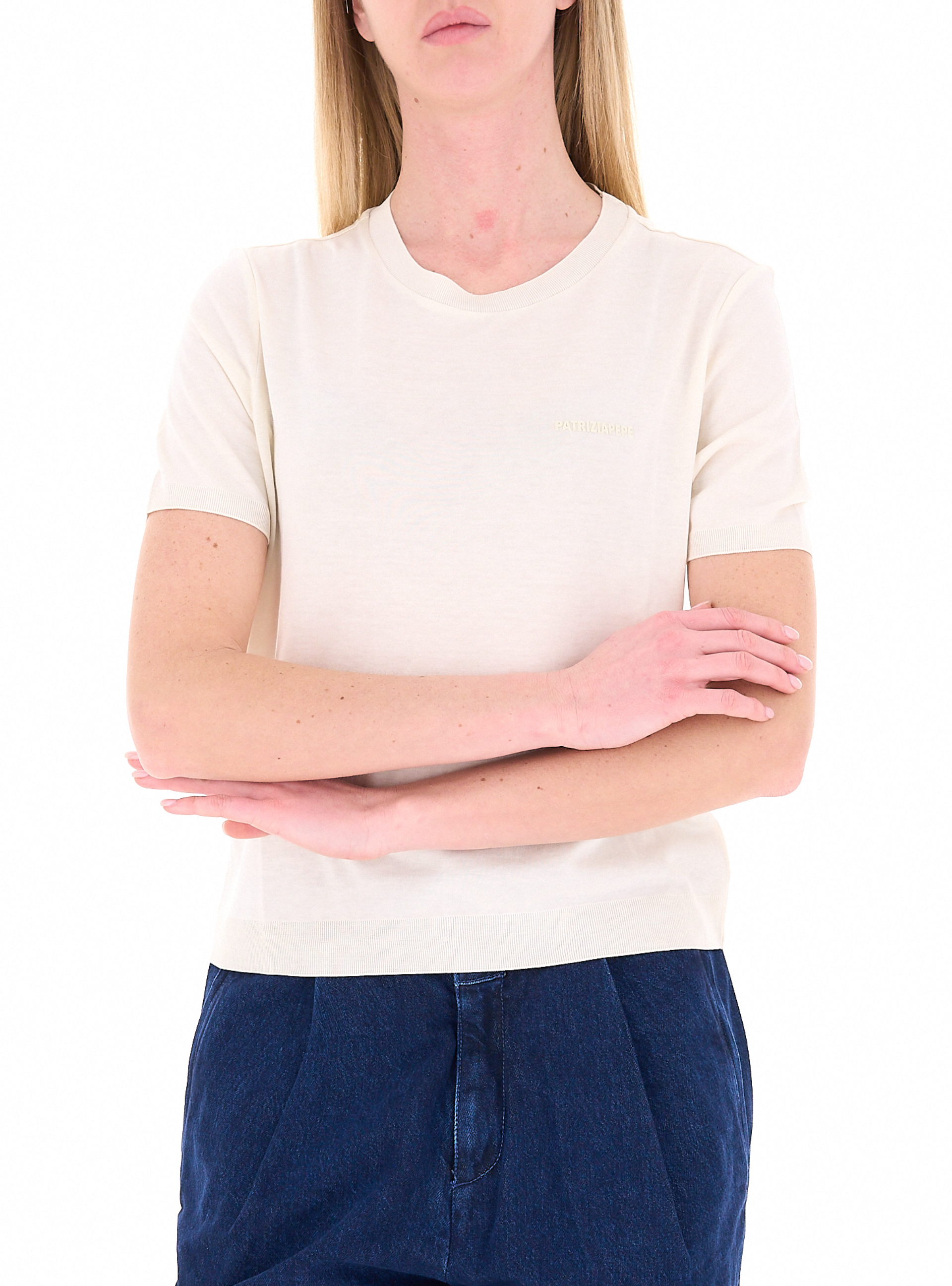 T-shirt misto lyocell AVORIO I
