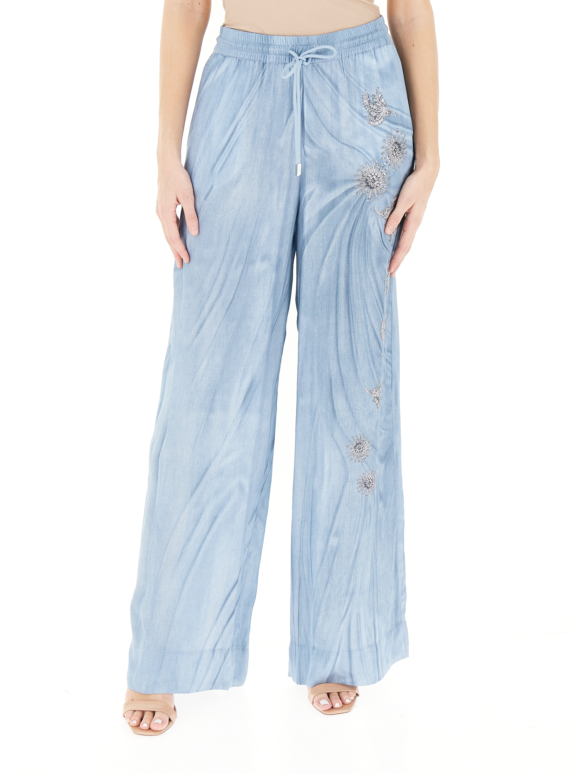 Pinko Pantalone in viscosa AZZURRO