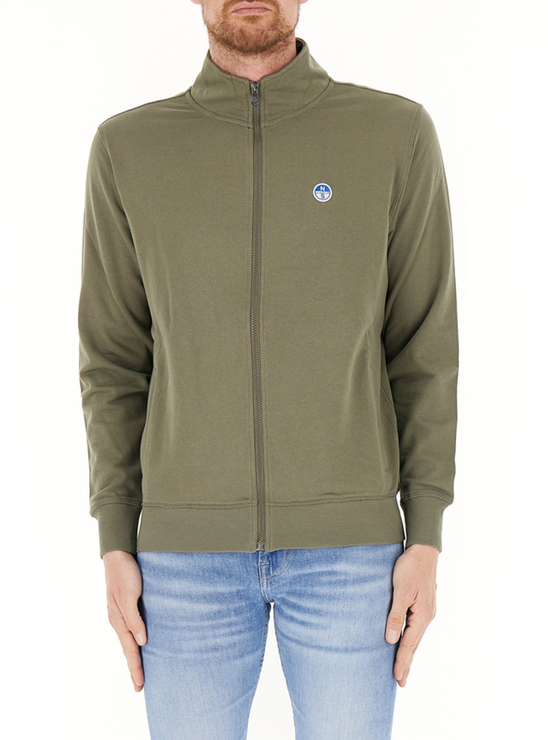 Felpa con zip VERDE XXL