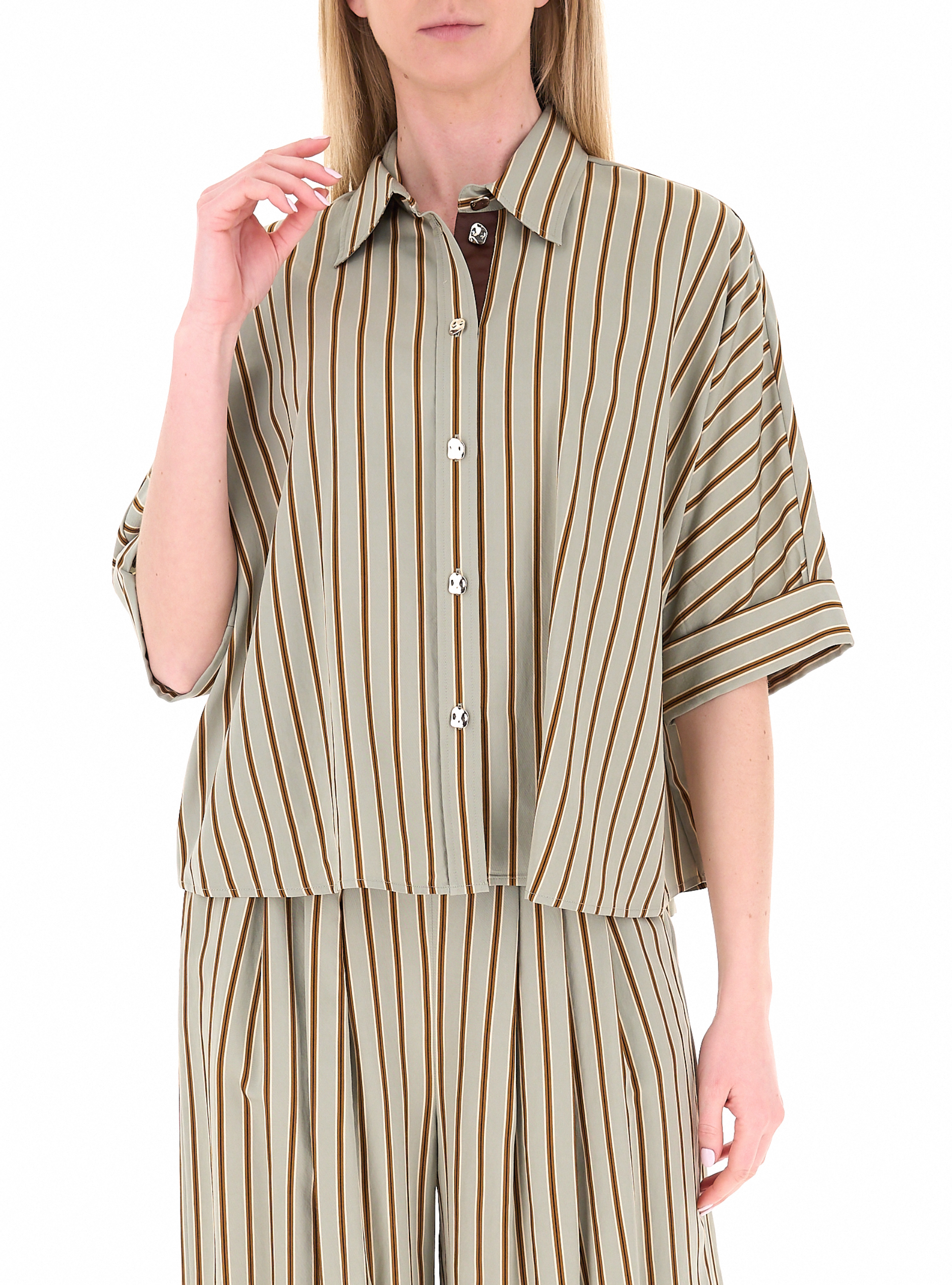 Blusa in viscosa VERDE MILITARE 42