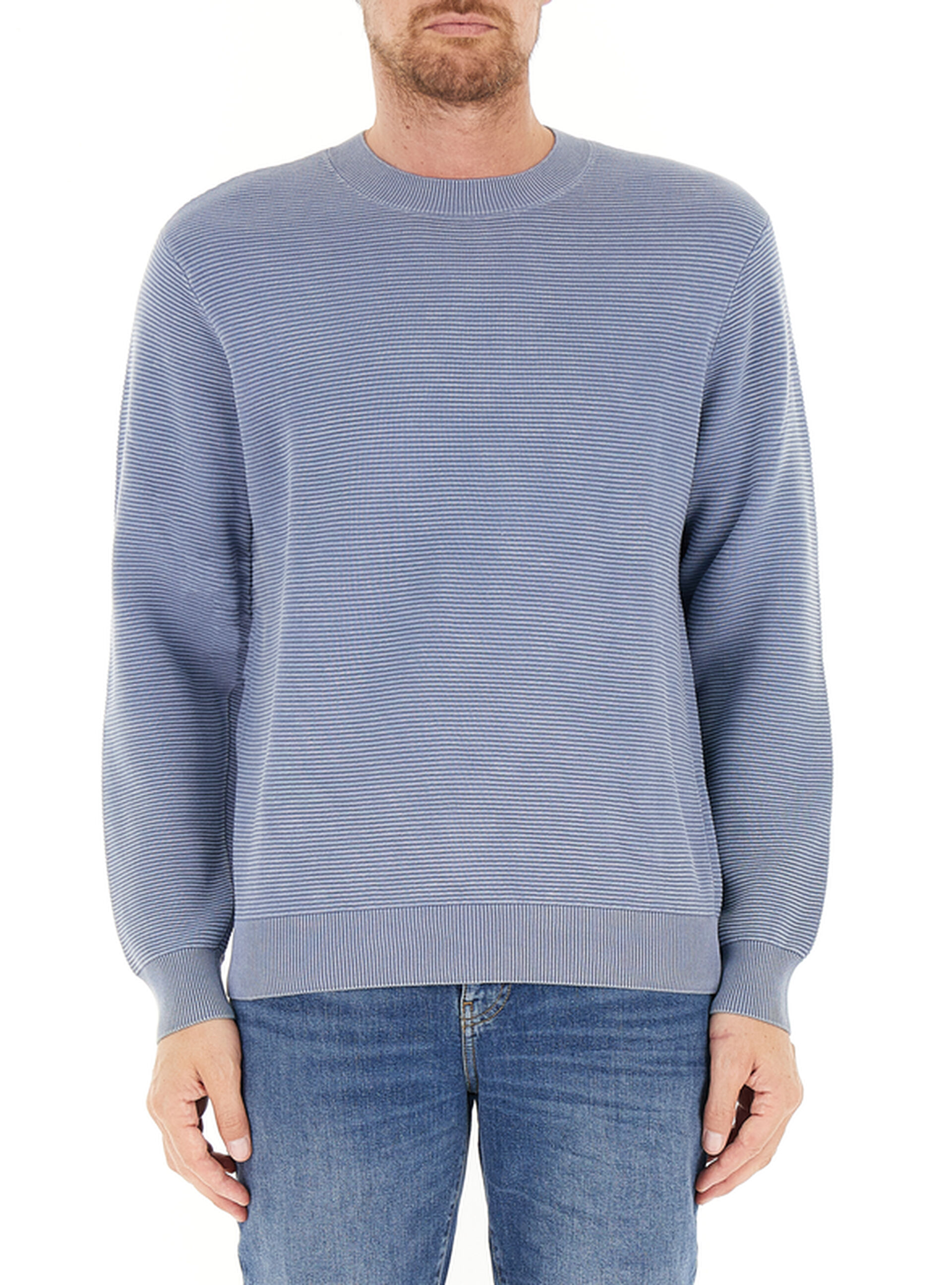 Maglione a costine AZZURRO POLVERE L