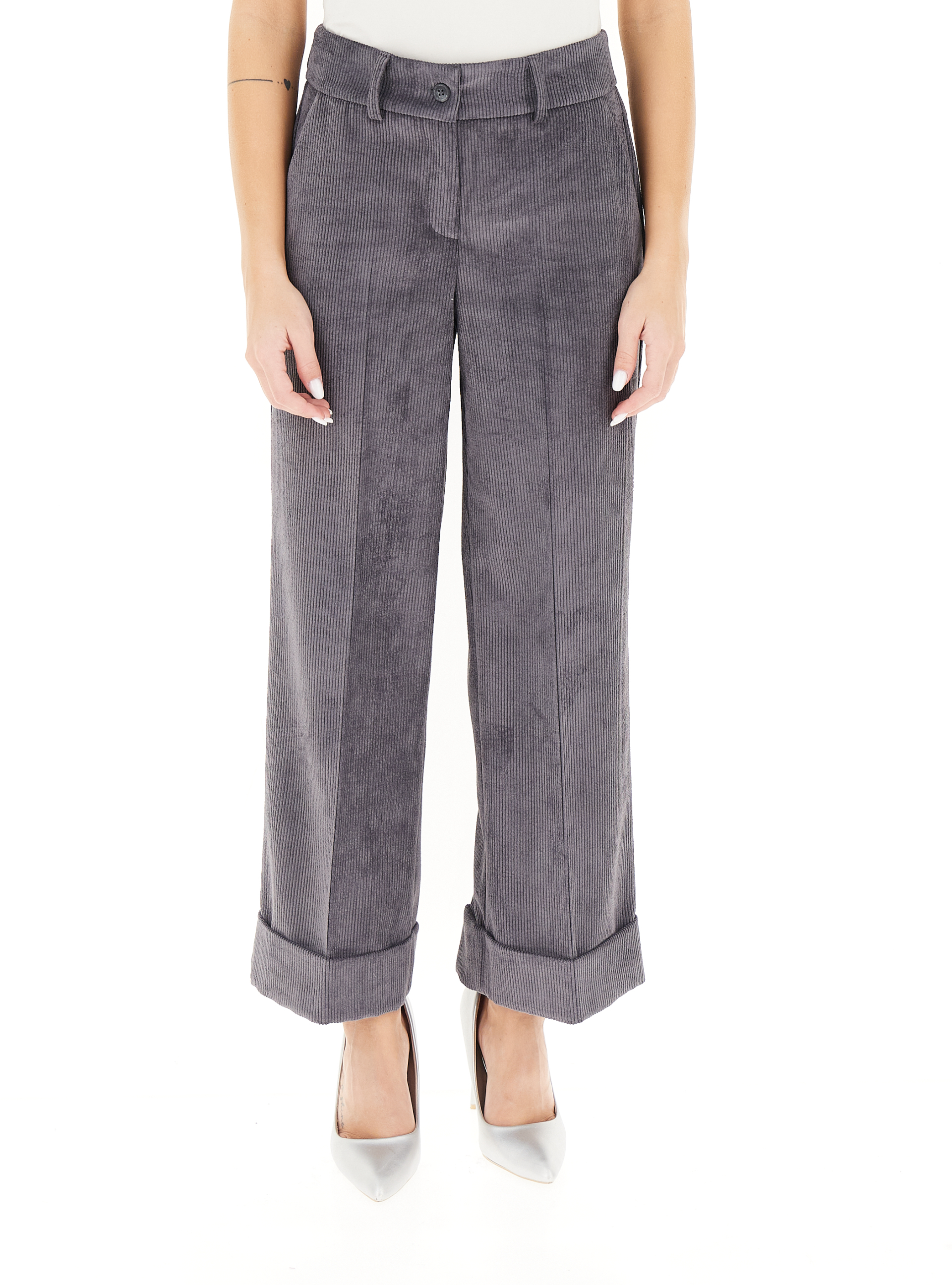 LINKS Pantalone a costine GRIGIO