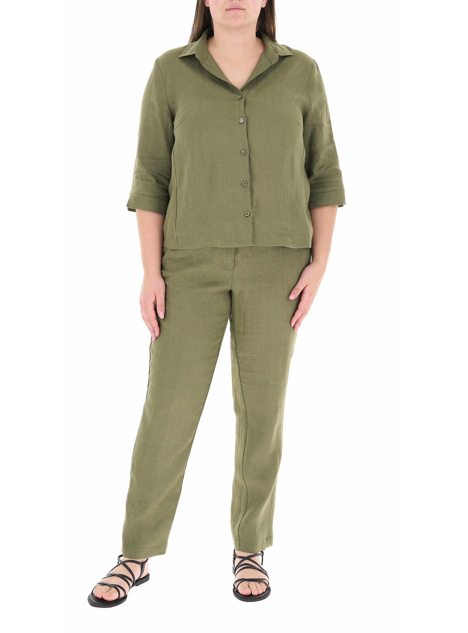 Tailleur in lino VERDE MILITARE 53
