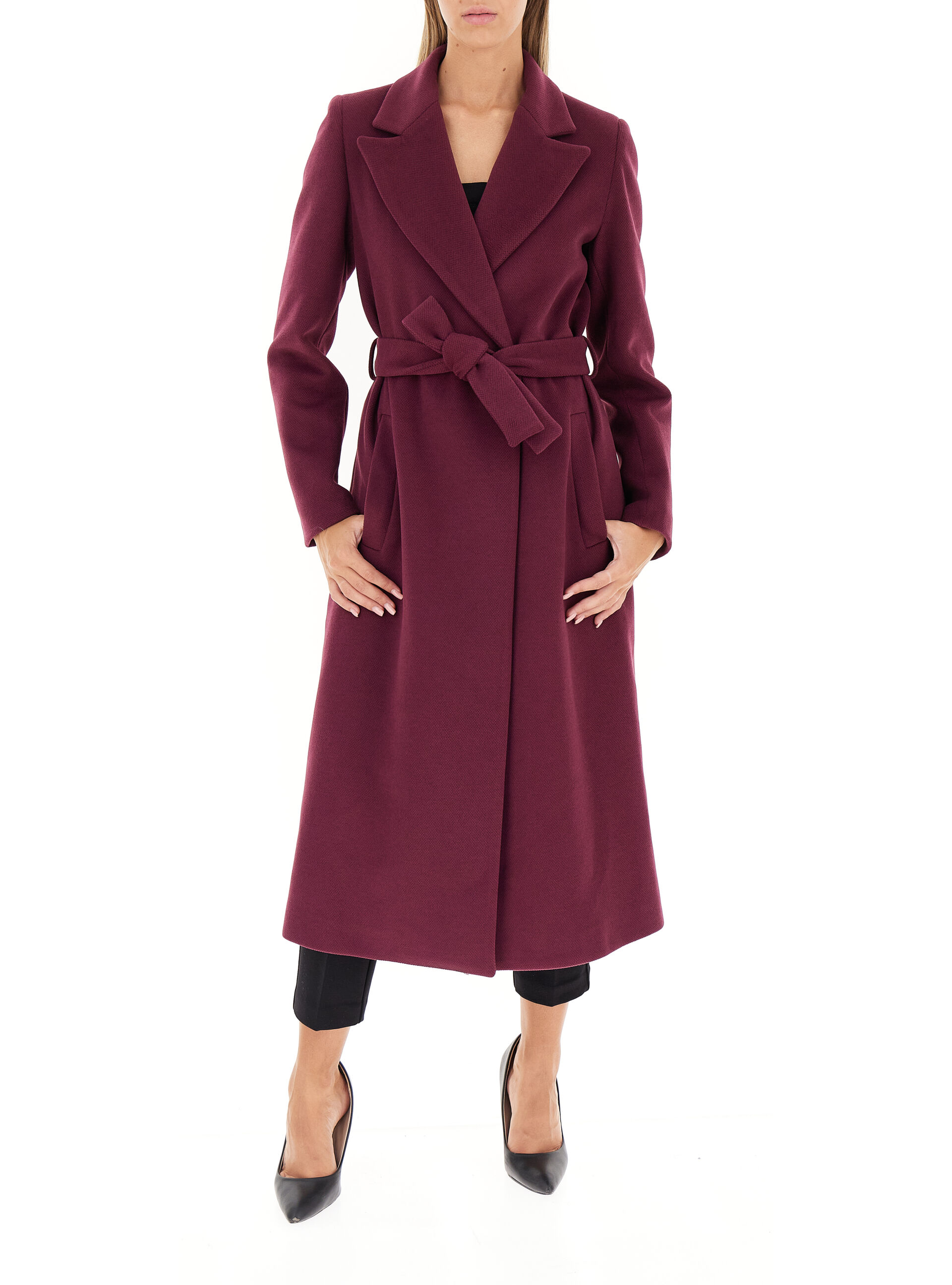 Cappotto con cintura BORDEAUX