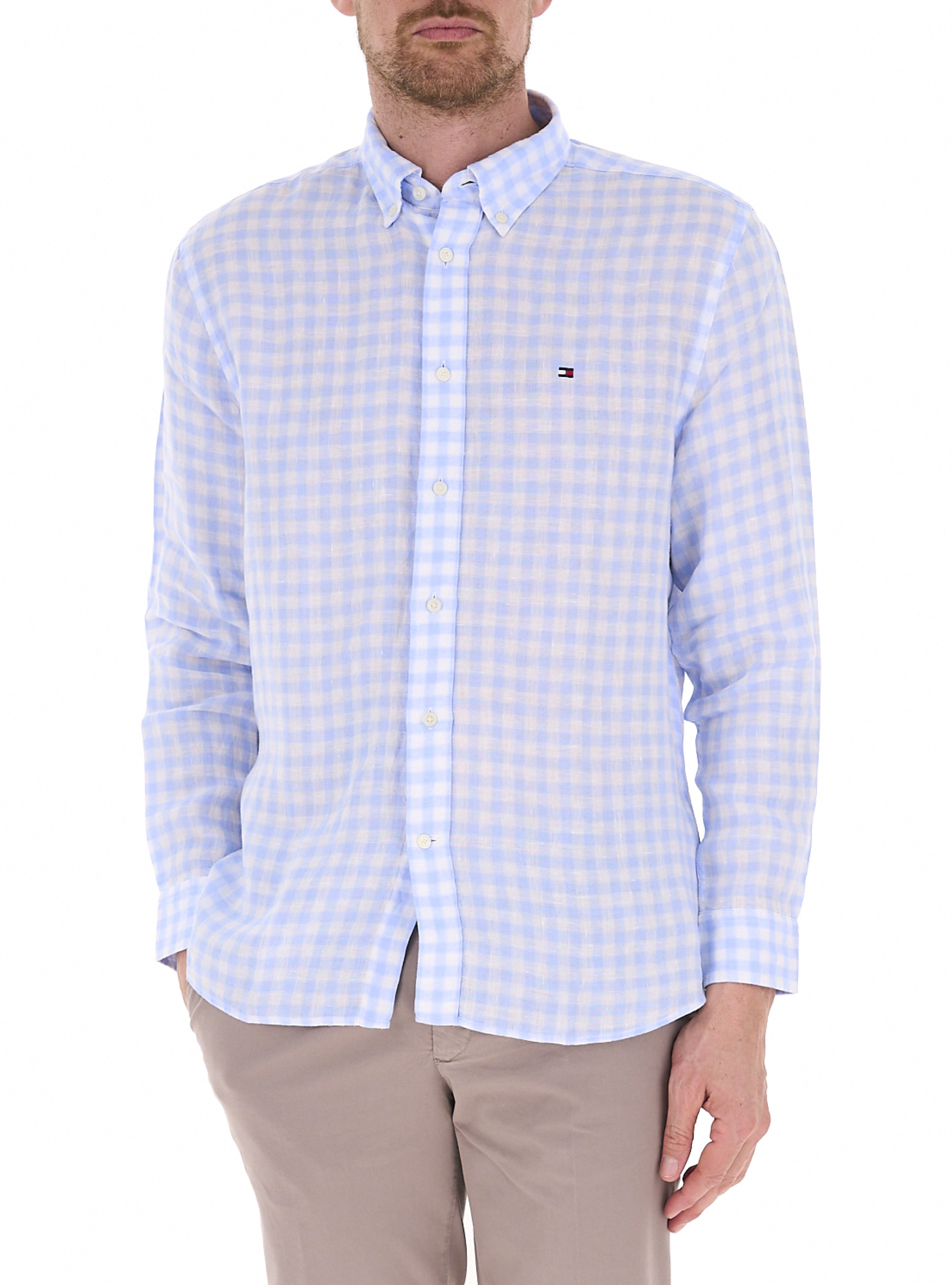 Camicia in lino CELESTE