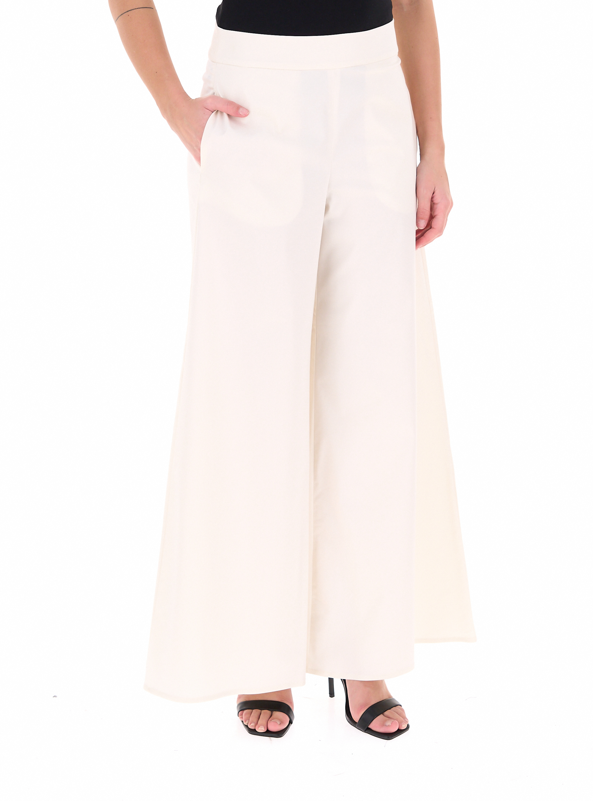 Pantalone wide leg AVORIO